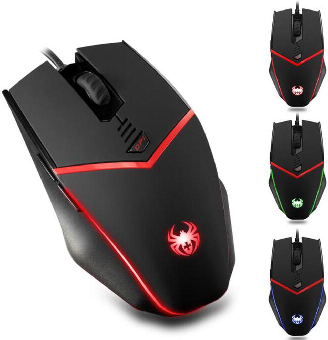 Zelotes  [Wired Gaming Mouse ][6 Buttons Programmable ][ Breathing Light ] [ 3200 DPI ] [ Weight Tuning Set ][ Ergonomics ], PC,Computer Gamer Mice,  for Both Hands- Black