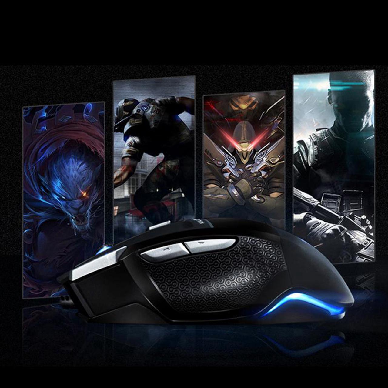Alt view image 2 of 7 - AULA Killing The Soul II Gaming Mouse Wired [3500 DPI] [Breathing Light] Ergonomic Game USB Computer Mice Gamer Desktop Laptop PC Gaming Mouse, 7 Buttons for Windows 7/8/10/XP Vista Linux, Black