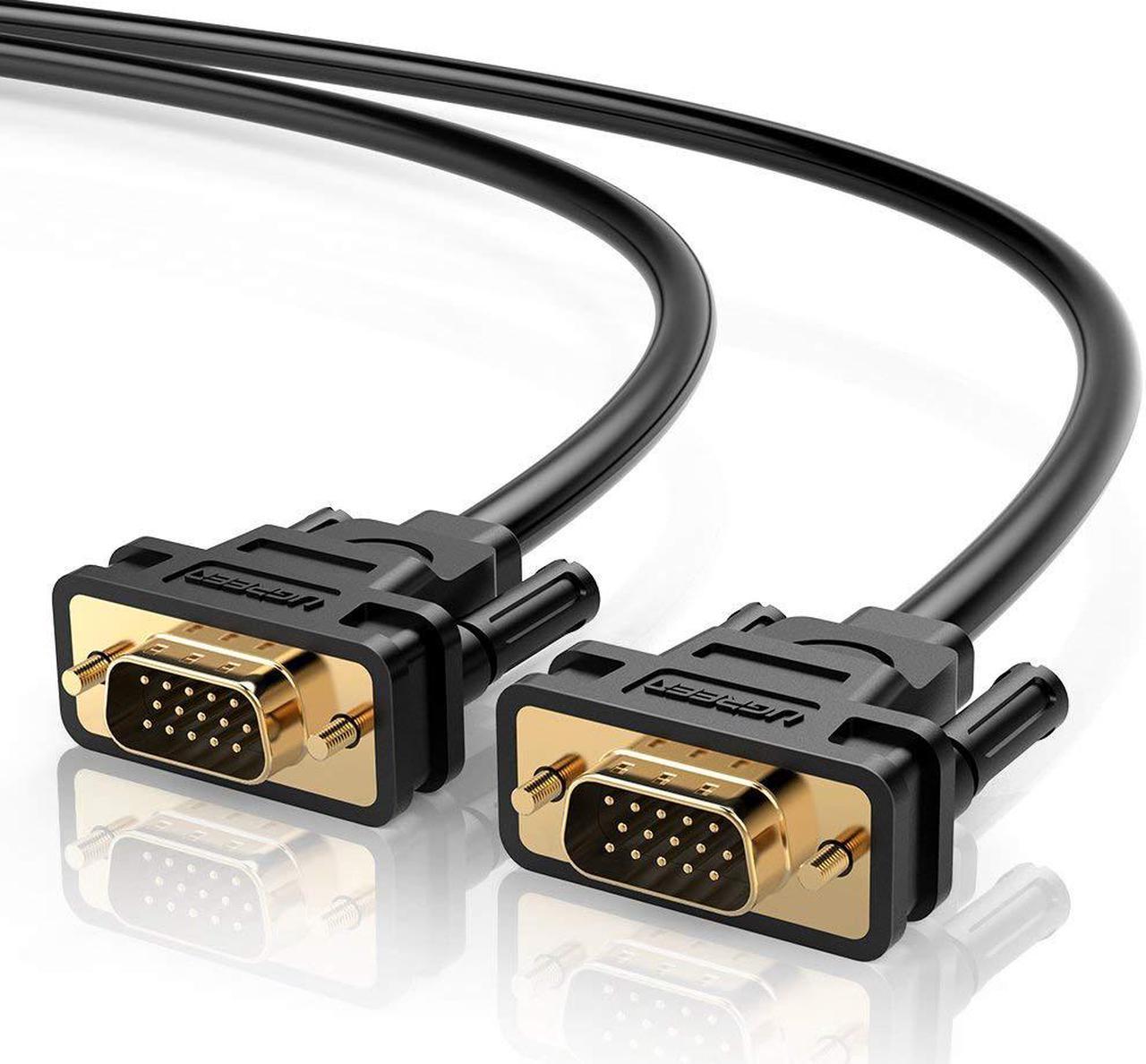 VGA SVGA HD15 Male to Male Video Coaxial Monitor Cable with Ferrite Cores Gold Plated Connectors Support 1080P Full HD for Projectors, HDTVs, Displays and More VGA Enabled Devices-(10ft/3m)