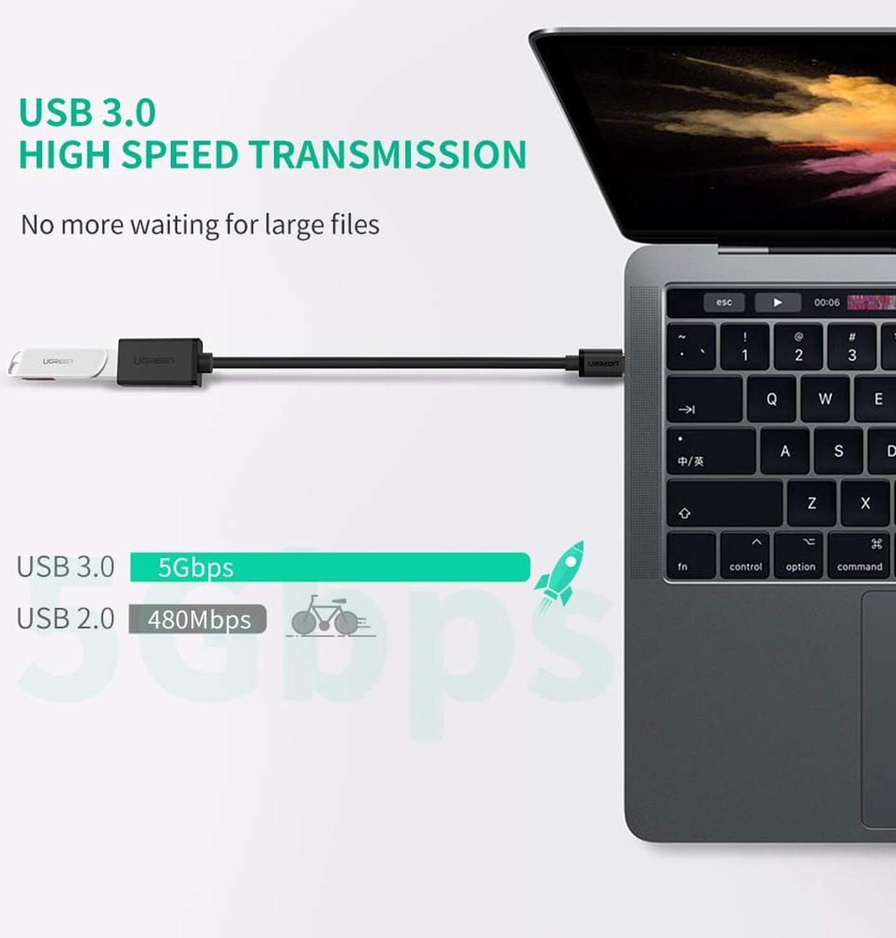 Alt view image 6 of 7 - LUOM USB C to USB 3.0 OTG Adapter Cable for Type C Samsung Galaxy Note9 S9 S8 Plus Note 8, LG V20 G5 G6 V30, Nexus 6P 5X, Google Pixel 2 XL, New MacBook Pro 2017, OnePlus 6 3 5T 3T, Moto Z, HTC 10