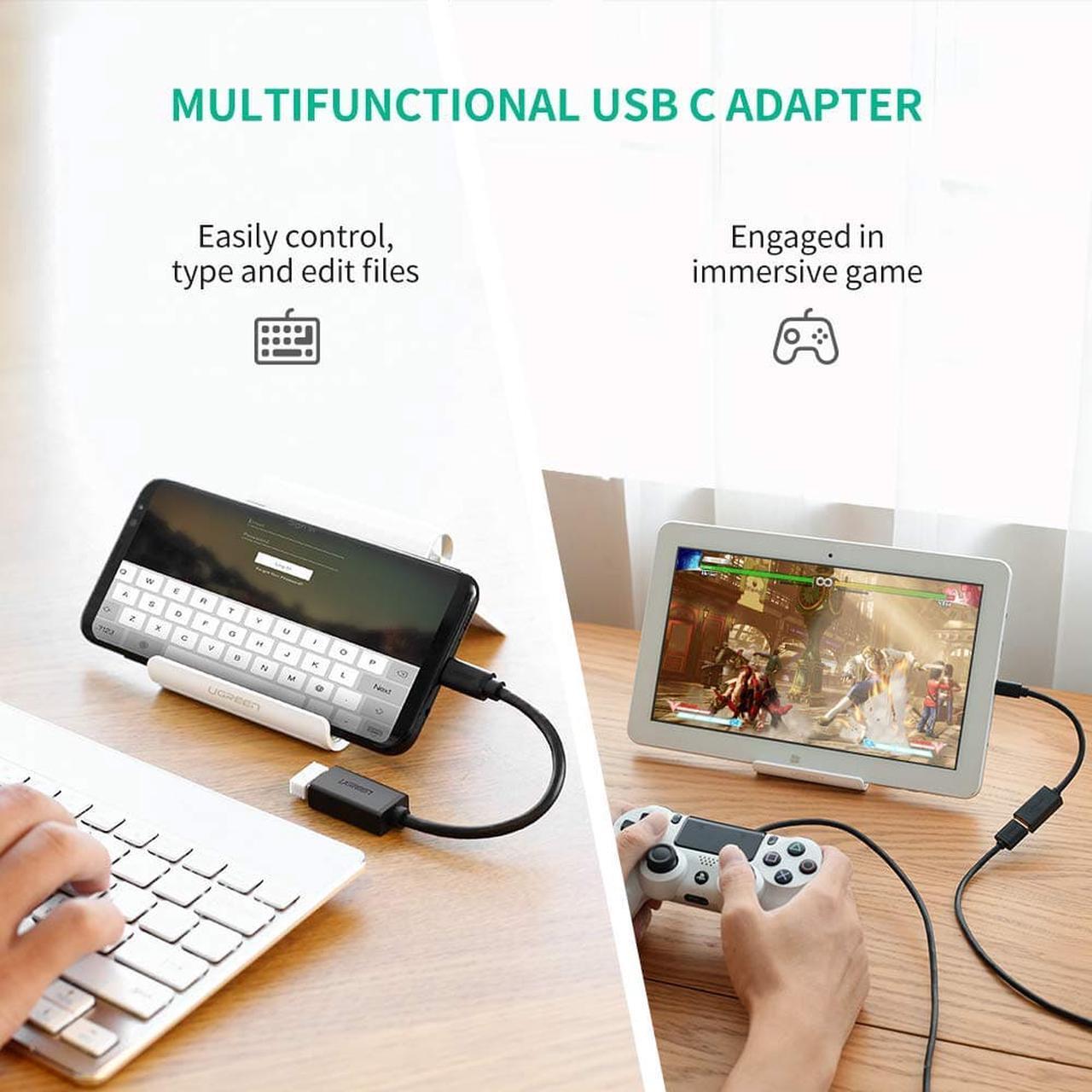 Alt view image 7 of 7 - LUOM USB C to USB 3.0 OTG Adapter Cable for Type C Samsung Galaxy Note9 S9 S8 Plus Note 8, LG V20 G5 G6 V30, Nexus 6P 5X, Google Pixel 2 XL, New MacBook Pro 2017, OnePlus 6 3 5T 3T, Moto Z, HTC 10