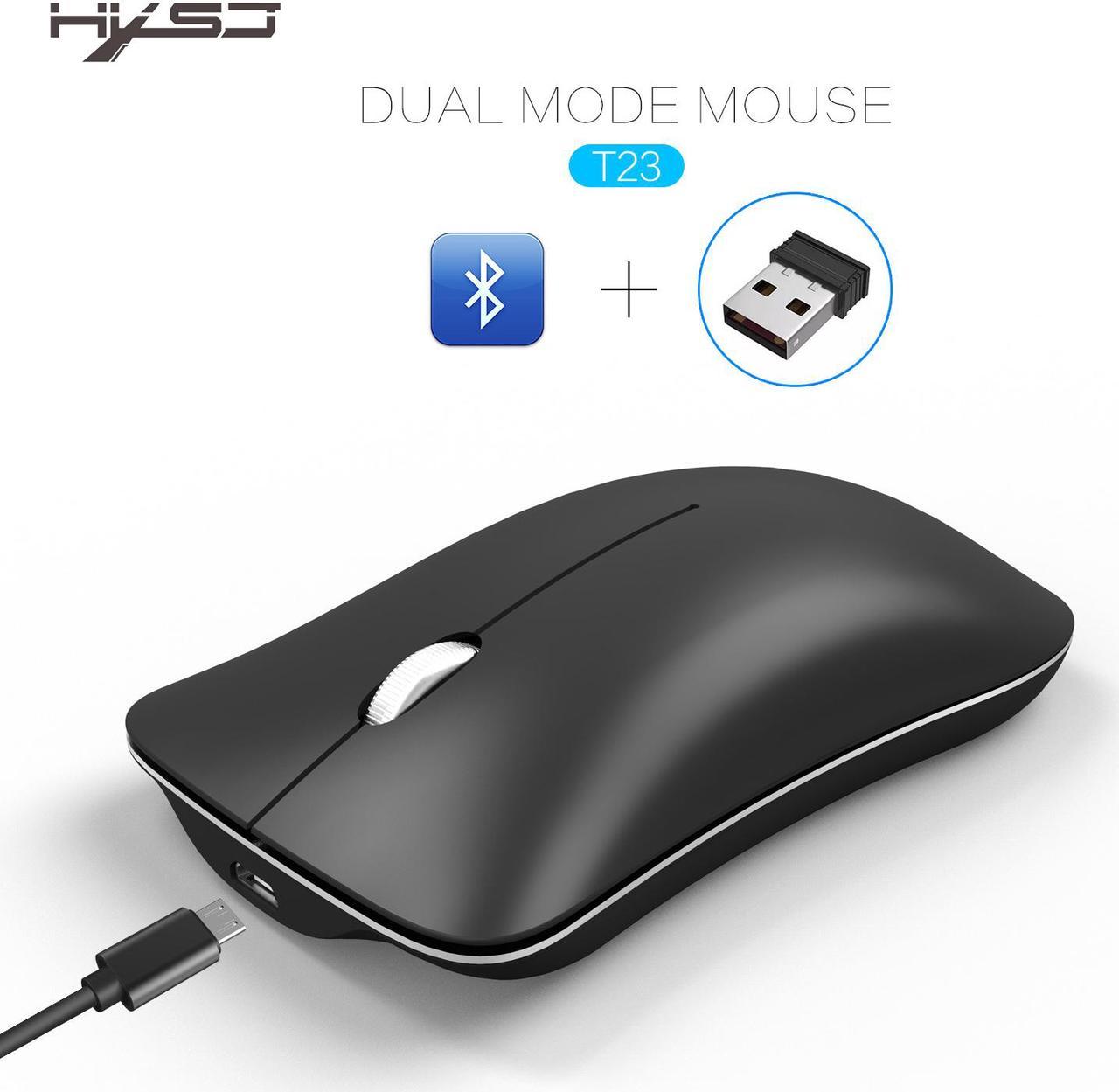 HXSJ T23 Mouse Wireless Mouse Mice Ergonomic Vertical Mice BT 2.4Ghz Wireless High Speed Rechargeable Optical Sensor for Windows 98/Me/2000/XP/Vista/7/8/10/Vista Mac OS or latest - Black