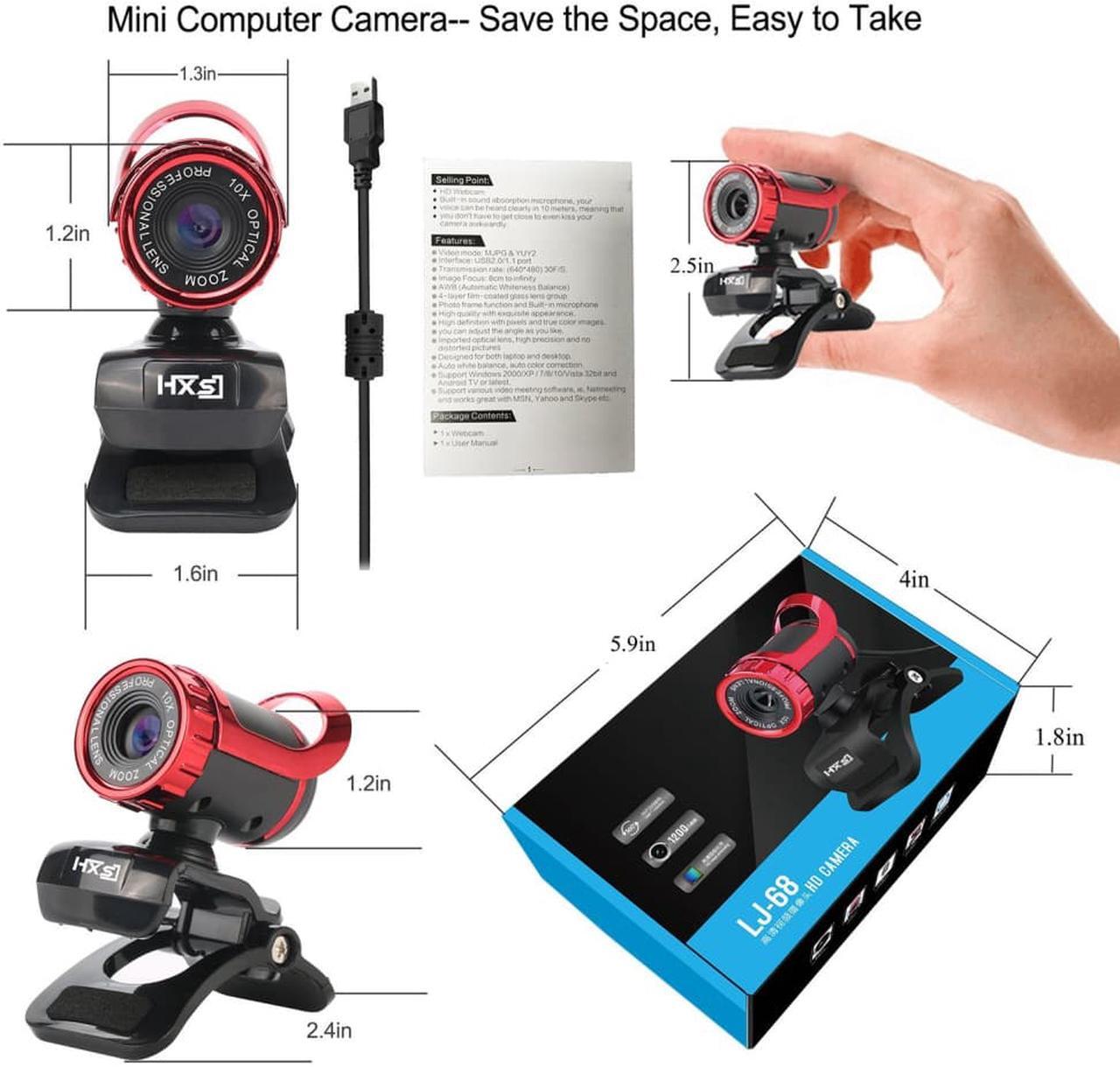 Alt view image 6 of 7 - HXSJ A859 HD Built-in Sound-absorbing Microphone Manually-Focused USB2.0 640x480 12M-Pixel Webcam for Home & Office- Black