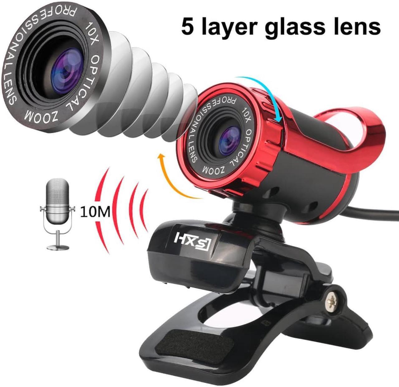 Alt view image 4 of 7 - HXSJ A859 HD Built-in Sound-absorbing Microphone Manually-Focused USB2.0 640x480 12M-Pixel Webcam for Home & Office- Black