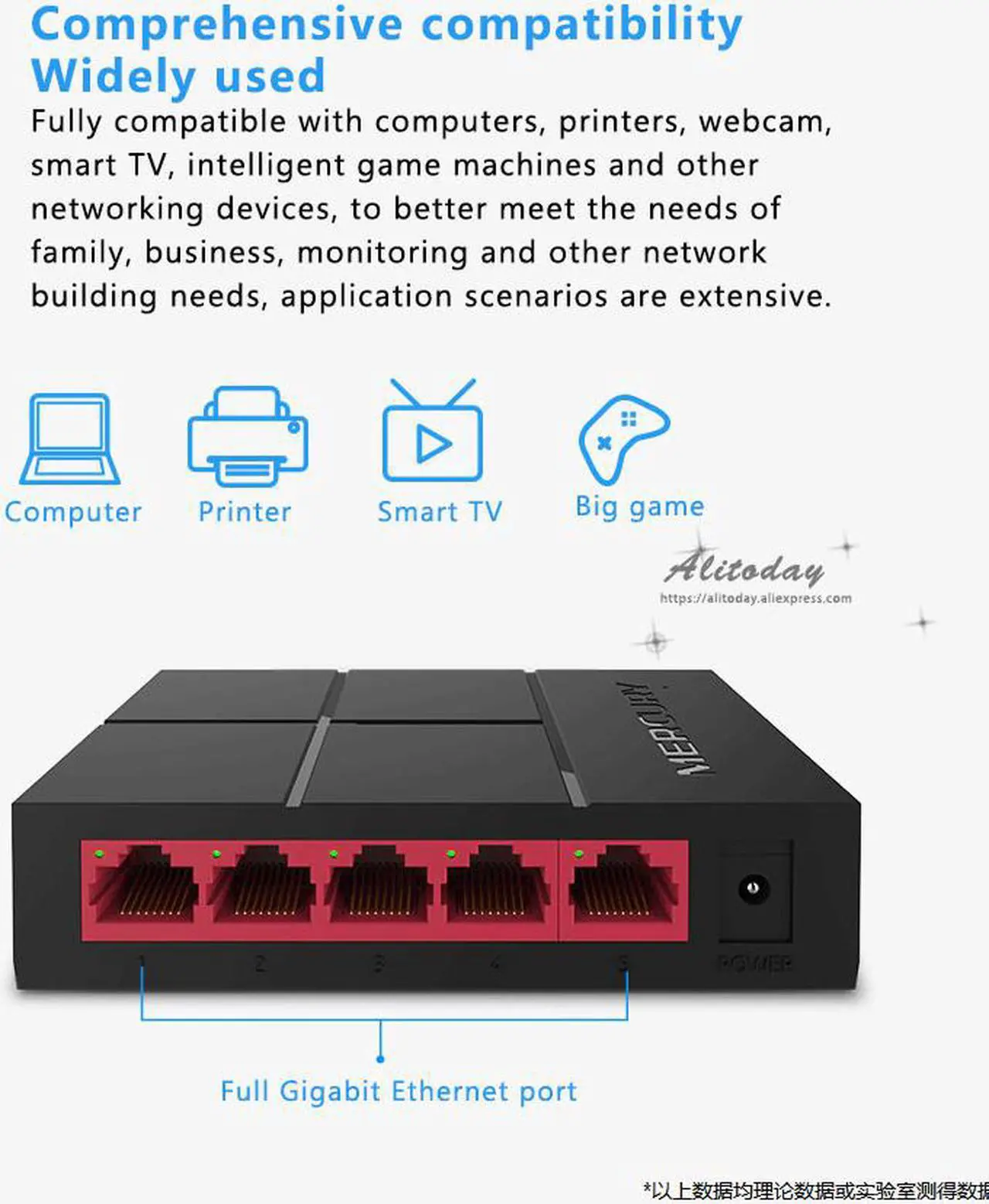 Alt view image 4 of 7 - MERCURY 5 Port Gigabit Ethernet Network Switch | Ethernet Splitter | Sturdy Metal w/ Shielded Ports | Plug-and-Play | Traffic Optimization | Unmanaged (SG105M)