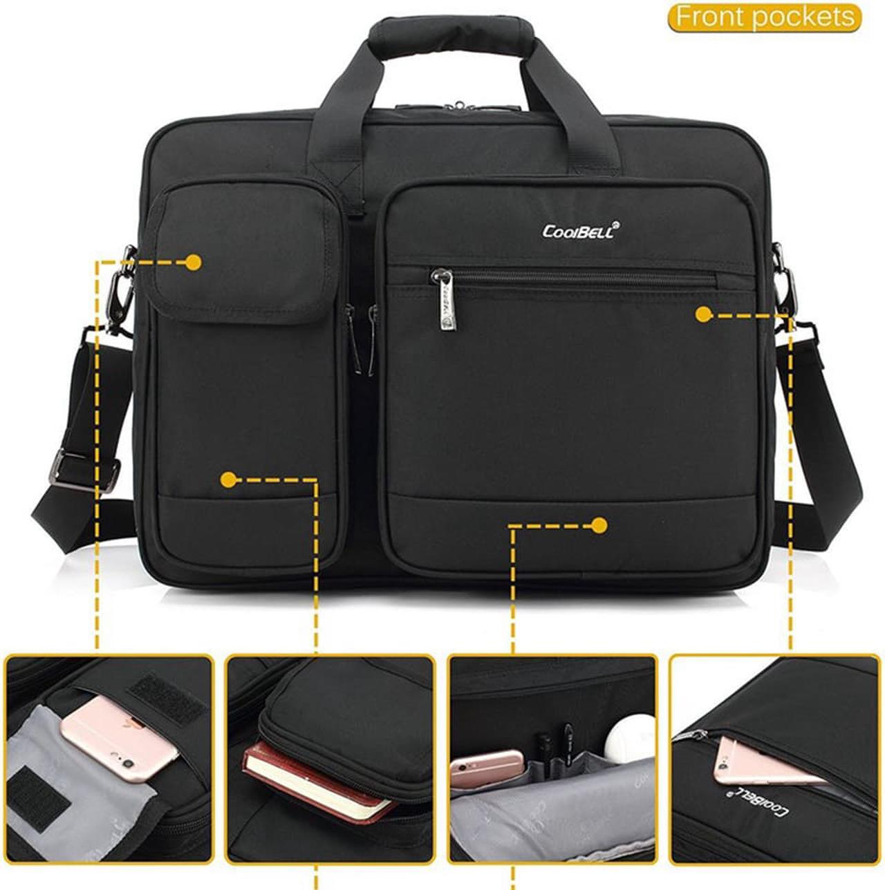 Alt view image 5 of 7 - LUOM  Laptop Bag 15.6 Inch Laptop Briefcase Laptop Messenger Bag Water Repellent Computer Case Laptop Shoulder Bag Durable Tablet Sleeve for Business/College/Women/Men Fits 15.6 Inch Laptop-Black