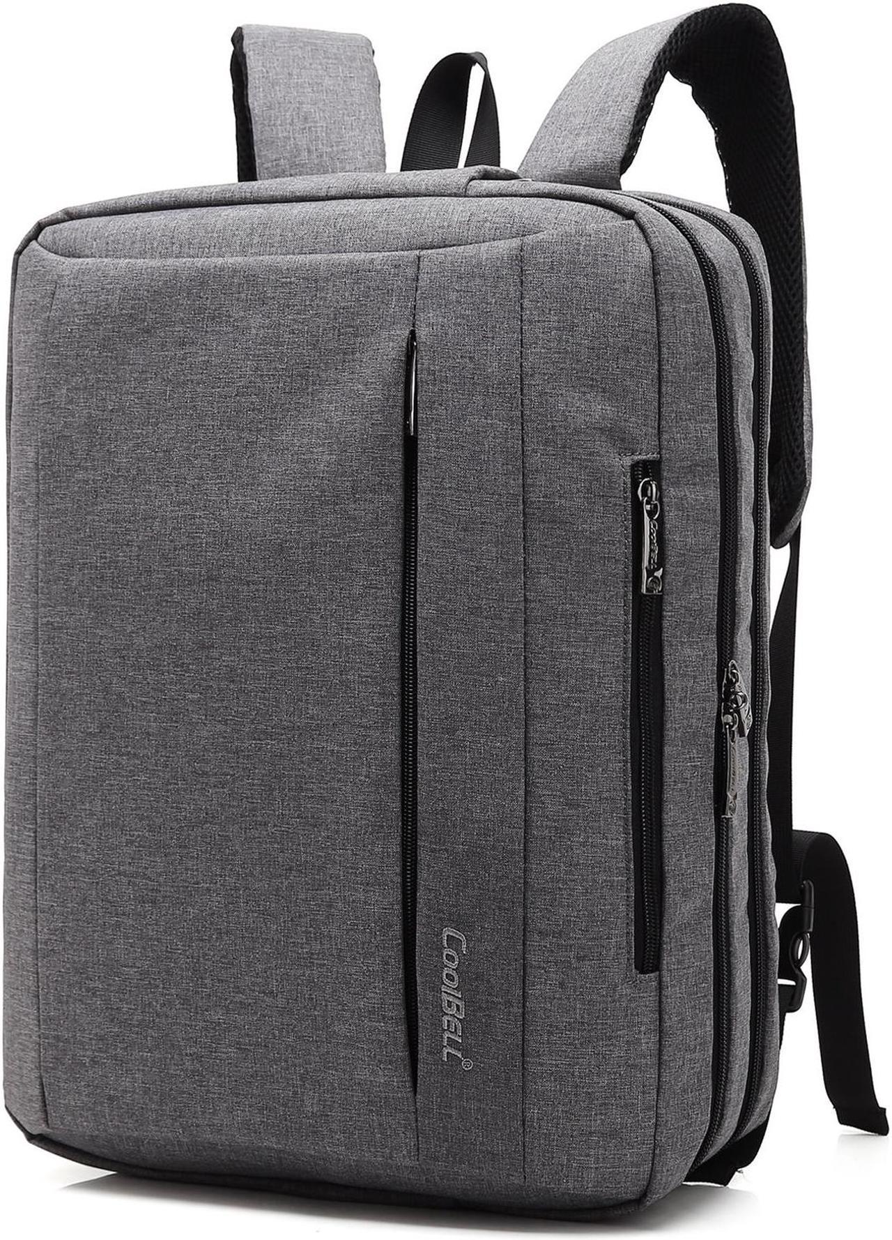 CoolBELL 17.3 Inches Convertible Laptop Messenger Bag Shoulder Bag Backpack Oxford Cloth Multi-Functional Briefcase for Laptop/MacBook/Tablet (CB-5501 Gray)