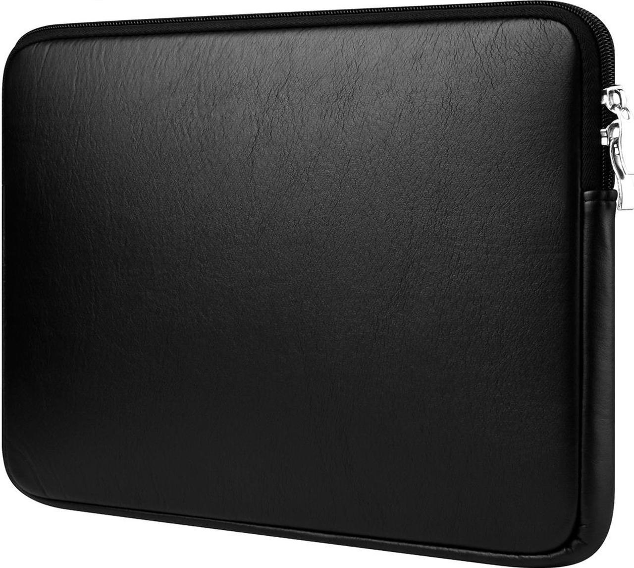 CCPK 15" Laptop Case for MacBook Pro 15 Inch Sleeve Padded Carrying Case Bag 2020 2019 2016 Cover Compatible with 15.4 Apple Mac A1990 A1707 15.6" ASUS VivoBook 15 In Protective Pouch PU Leather Black