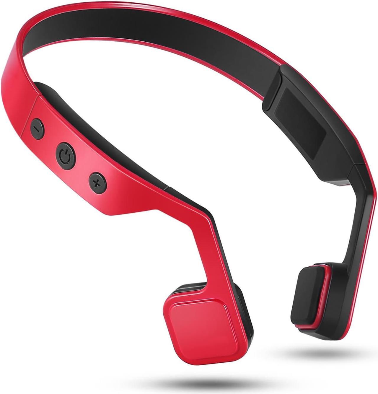 Alt view image 2 of 4 - Lian LifeStyle Bone Conduction Headphones Lightweight & Waterproof w/ Mic & Bluetooth Wireless Over Ear Headset Suitable for Sports LLSYKL701R3 (Red)