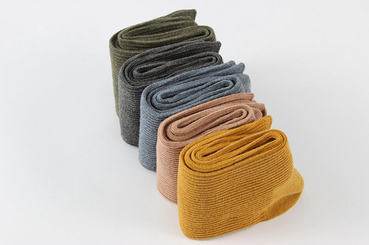 Alt view image 3 of 4 - Lian LifeStyle Big Girl's Women's 5 Pairs Breathable & Fashionable Cute Cotton Crew Socks L1840 Size 6-9(DarkSeaGreen, DarkGray,CadetBlue,Caramel,Turmeric)