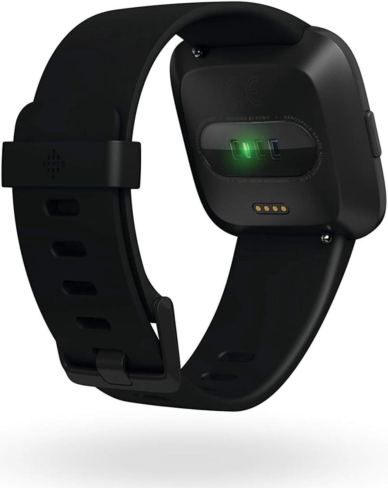 Alt view image 11 of 13 - Fitbit Versa Smart Watch Black and Black Aluminium One Size S & L Bands Included