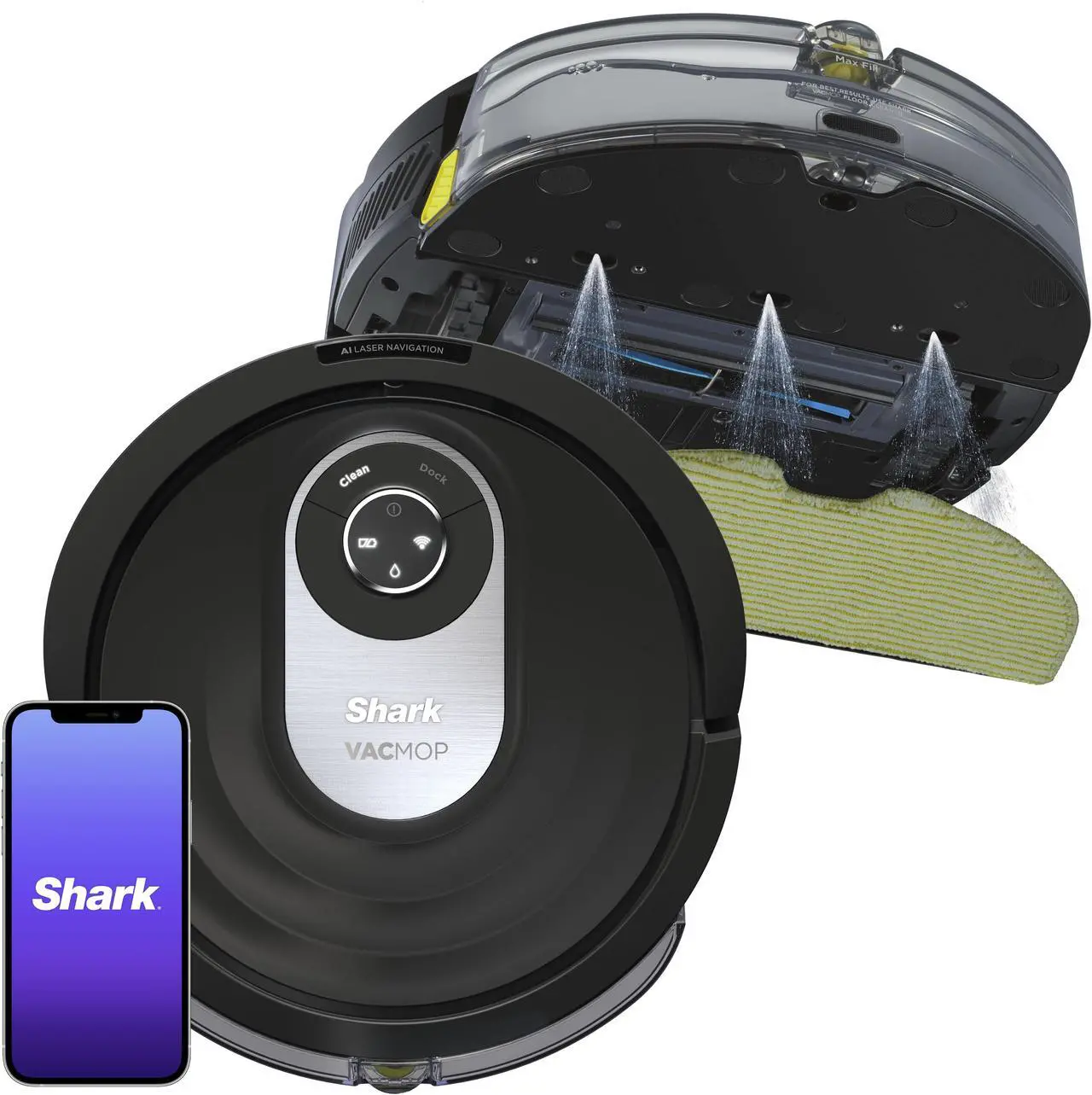Alt view image 7 of 10 - Shark AV2001WD AI VACMOP 2-in-1 Robot Vacuum