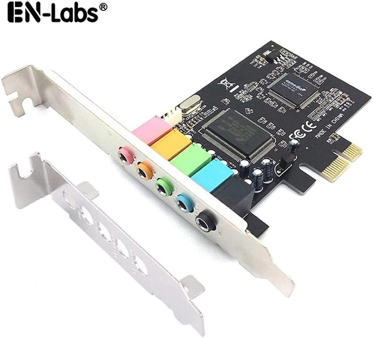 En-Labs PCIe Sound Card, 5.1 Internal Sound Card for PC Windows 10 w/ Low Profile Bracket, 3D Stereo PCI-e Audio Card, CMI8738 Chip 32/64 Bit Sound Card PCI Express Adapter