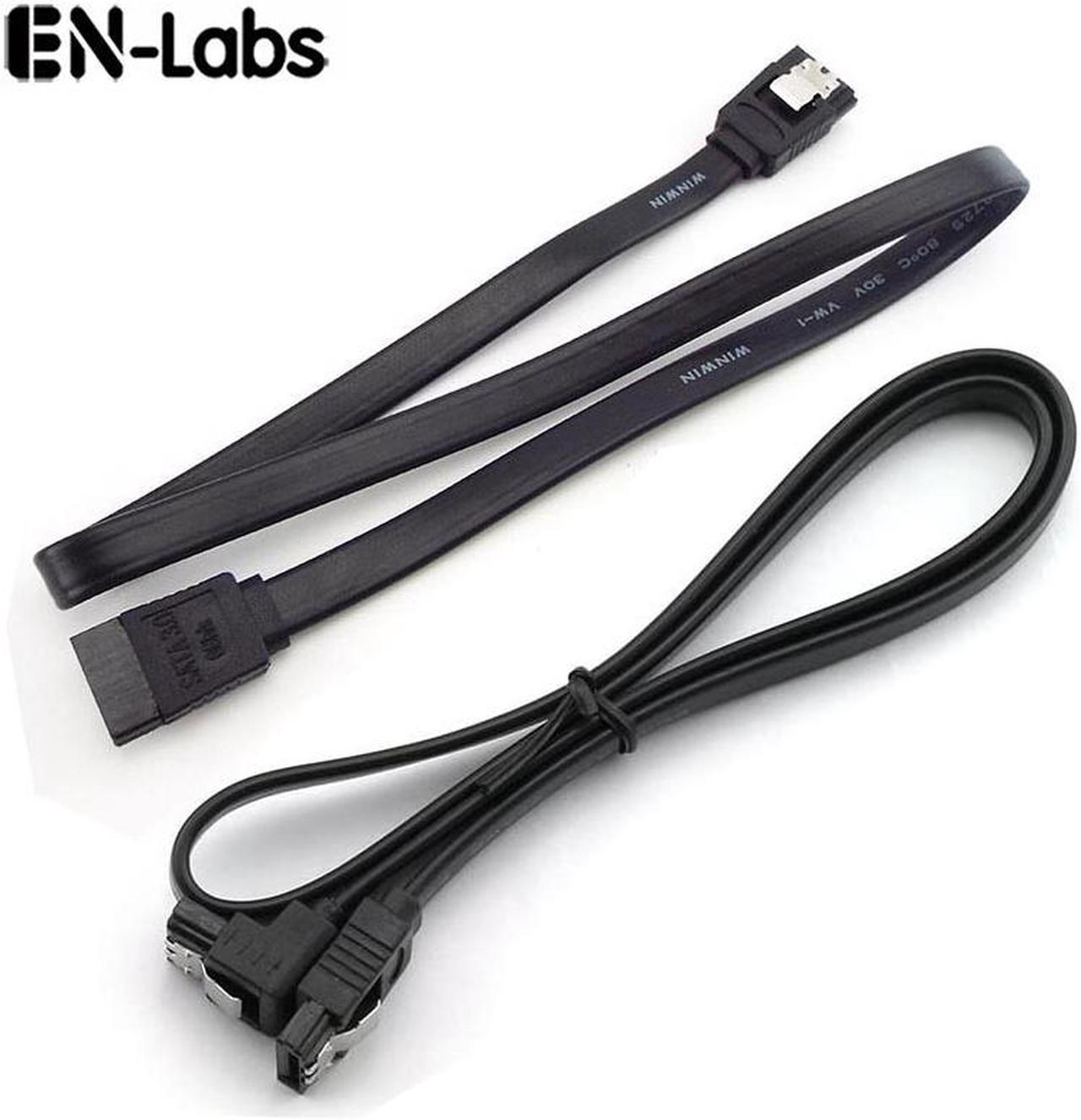 Lot of 2 EN-Labs 16" SATA 3  6Gb/s Cable with Secure Latch - Serial ATA III Interconnect Data Cable (2pcs/pack)