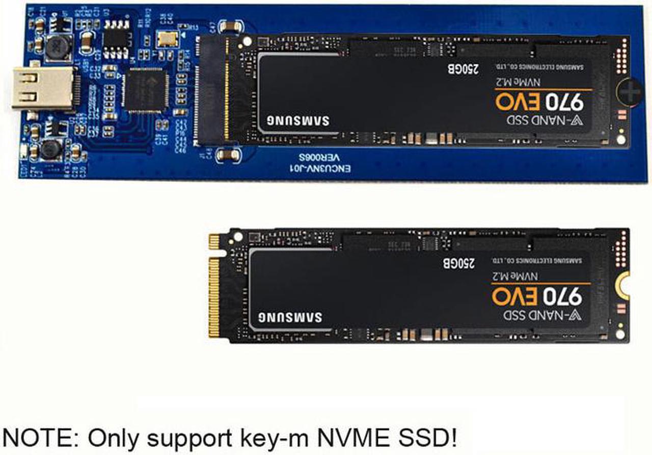 Alt view image 4 of 5 - NVMe to USB Hard Drive Enclosure, USB 3.1 USB C to M.2 SSD NVMe PCIe Converter Adapter Type C Gen 2 10Gbps to M-Key HDD w/ Aluminum Case & Thermal Pad for 2280/2260/2242/2230