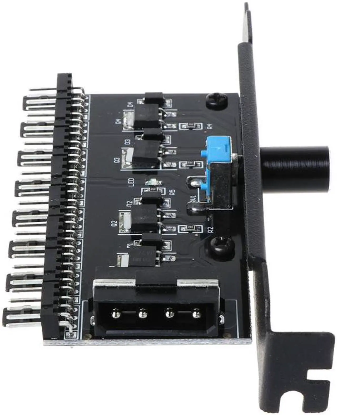 Alt view image 6 of 6 - Enlabs PCIFANCO4D 8 Channel 3-pin CPU / Case Fan speed Controller w/ OFF Switch,8 Way 12V/1.5A Max. 3pin Fan RPM Speed Reduce Regulator w/ PCI Slot Cover - Power by  Molex