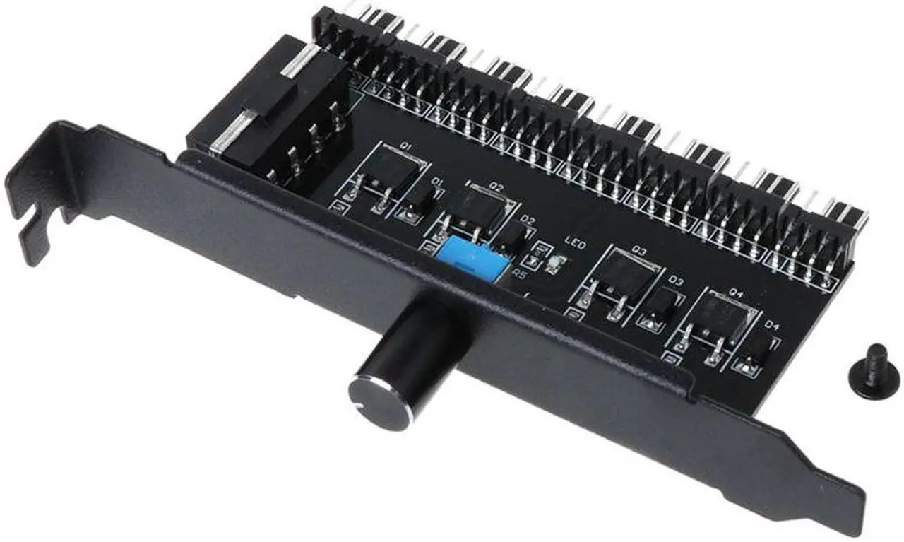 Alt view image 5 of 6 - Enlabs PCIFANCO4D 8 Channel 3-pin CPU / Case Fan speed Controller w/ OFF Switch,8 Way 12V/1.5A Max. 3pin Fan RPM Speed Reduce Regulator w/ PCI Slot Cover - Power by  Molex