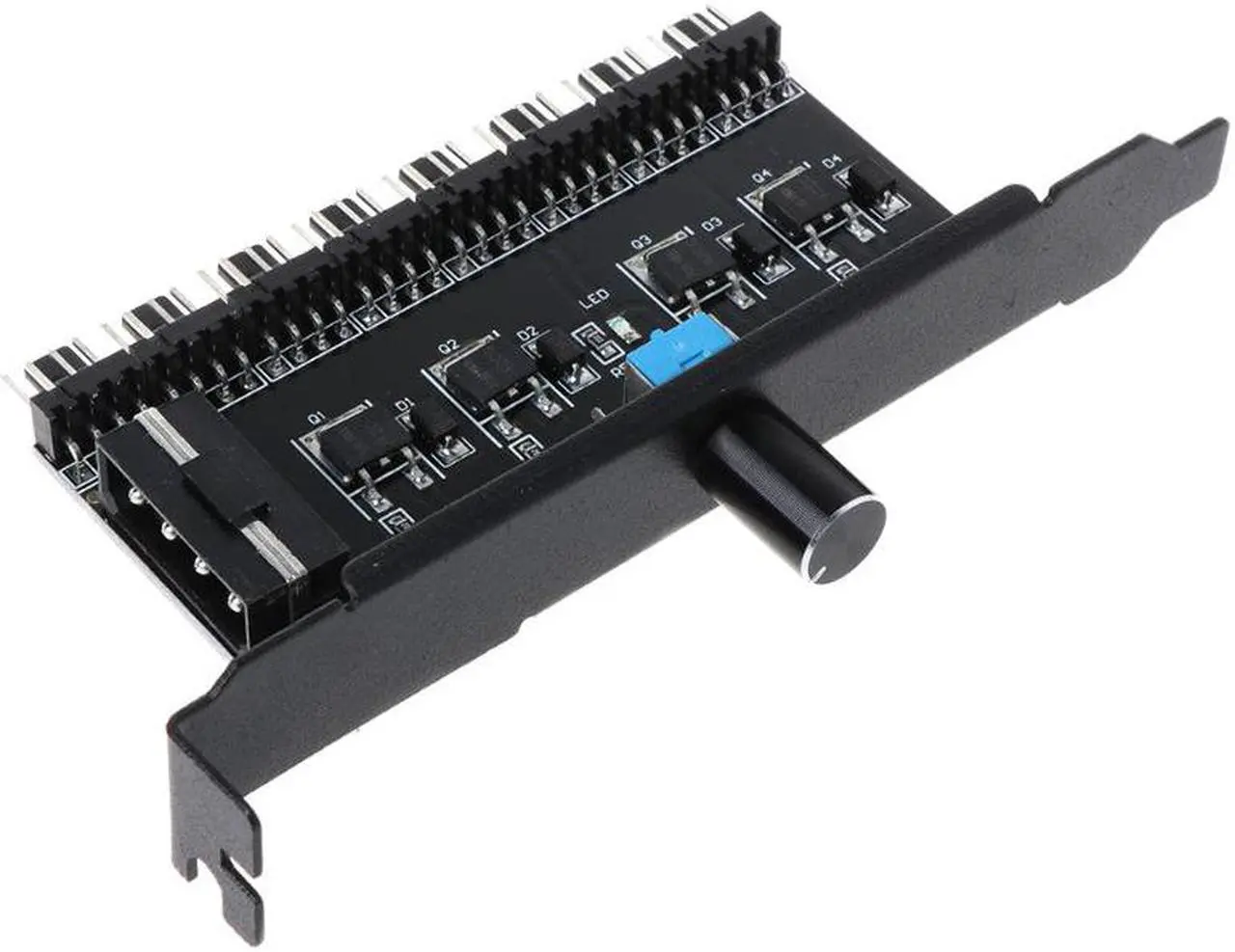 Alt view image 4 of 6 - Enlabs PCIFANCO4D 8 Channel 3-pin CPU / Case Fan speed Controller w/ OFF Switch,8 Way 12V/1.5A Max. 3pin Fan RPM Speed Reduce Regulator w/ PCI Slot Cover - Power by  Molex