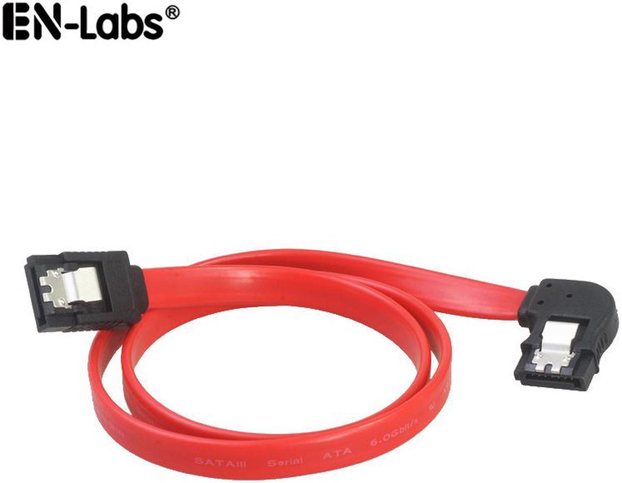 1.64FT SATA3 SATA III 6Gb/s Serial ATA DATA cable w/ latch Locking (Left Side 90 Degree to 180 Degree) -  Red