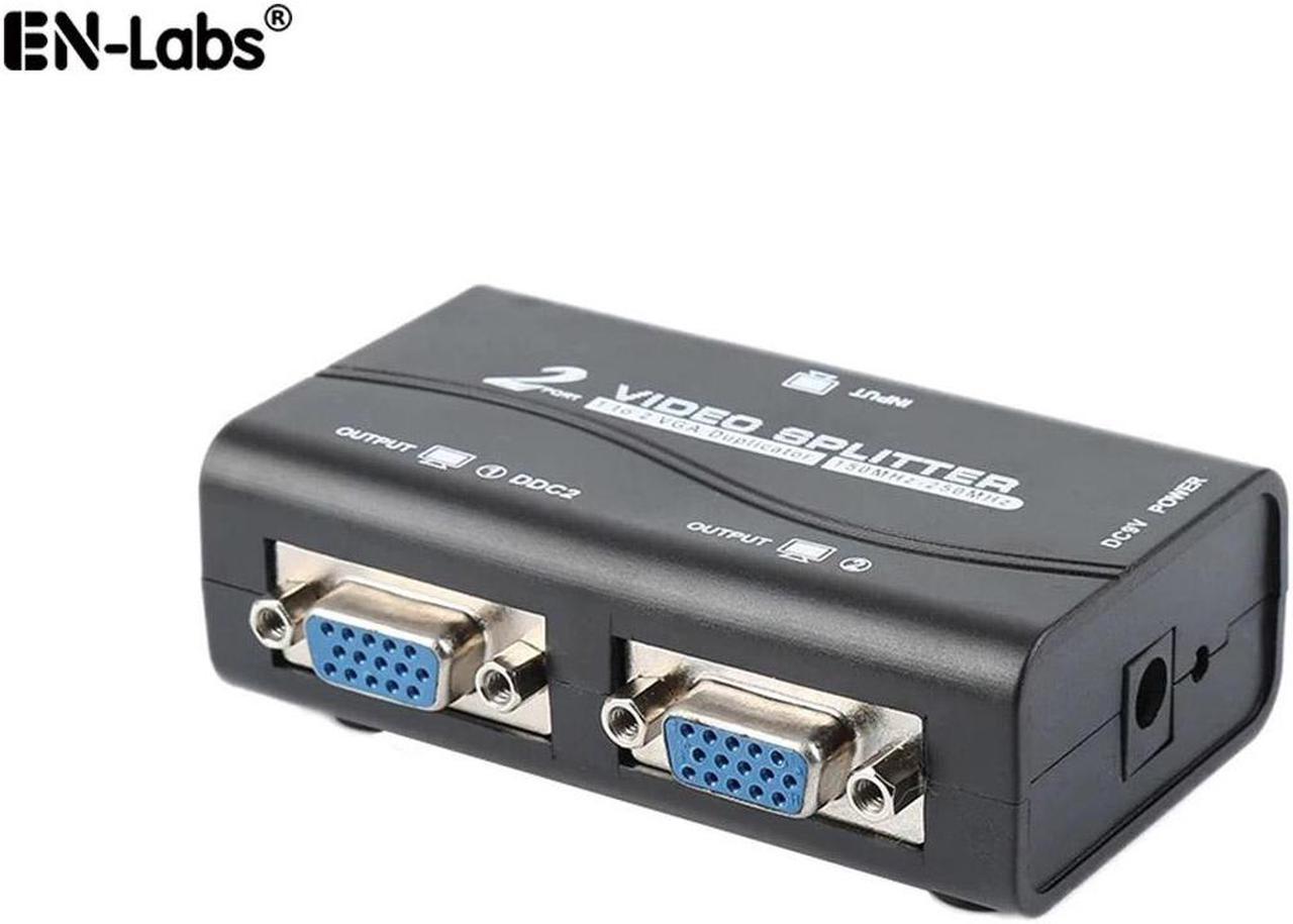 EnLabs VGA250SPL1X2 VGA Splitter 1 In 2 Out,2 Ports 250MHz VGA Splitter HUB Support 1920x1440@60Hz Resolution