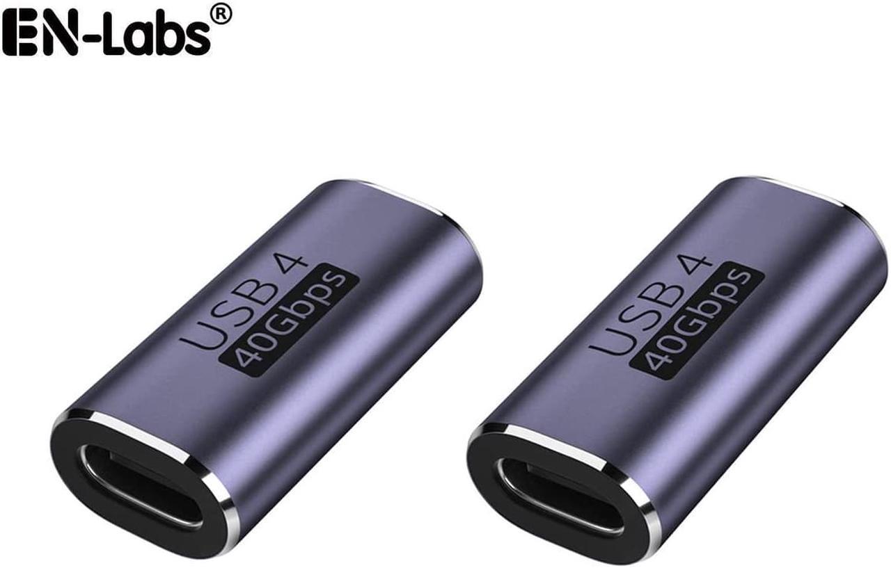 USB 4.0 Type-C Coupler (2 Pack), USB C 40Gbps Female to Female Adapter Extender Compatible with Thunderbolt 4/3 Support 40Gb/s Data Transfer, PD 100W Power Delivery and 8K@60Hz Video Pass Through