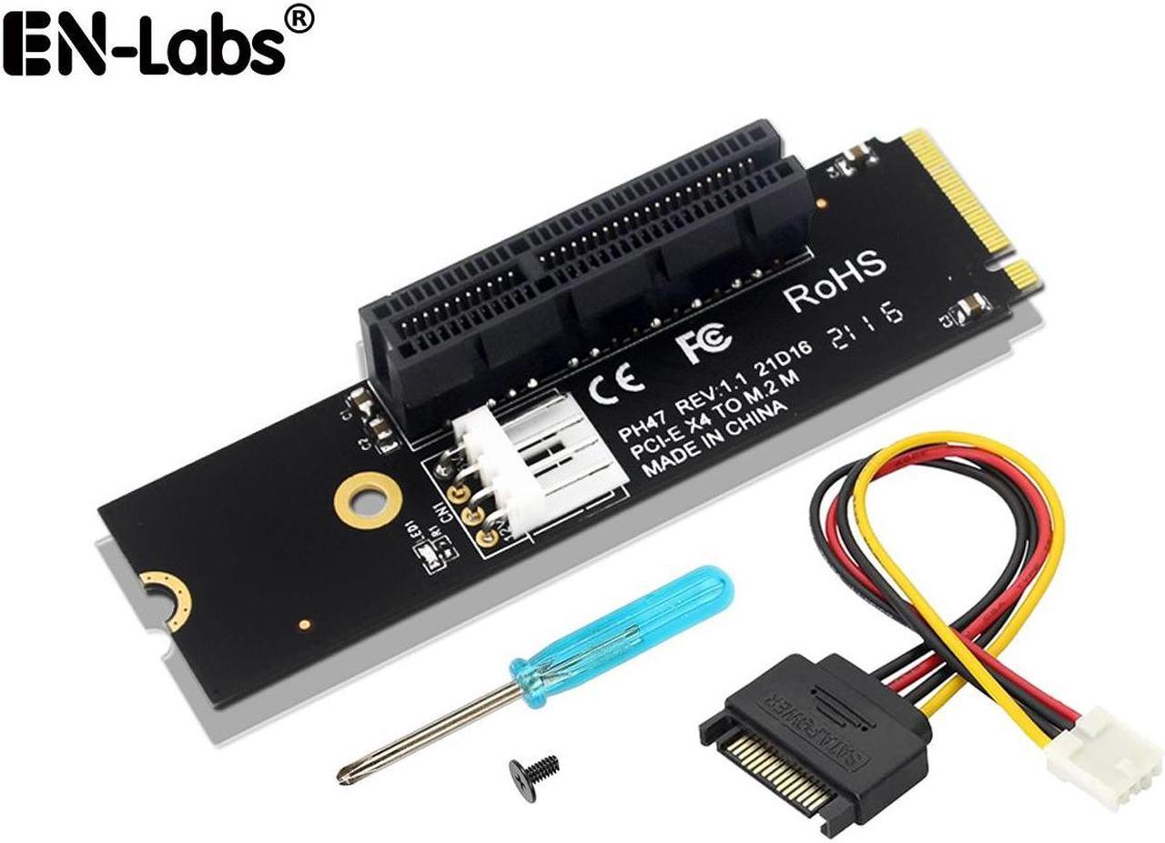 NVMe M.2 M-Key to PCIe X4 Expansion Card Adapter,M.2 Interface to PCI Express Slot with LED Indicator & SATA 15pin Power