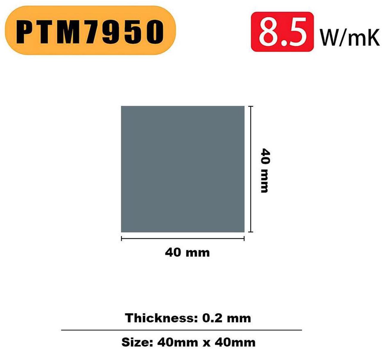 Alt view image 2 of 7 - PTM7950 40x40x0.2mm Phase Change Material Thermal Pad, 8.5W/mK High Conductivity Silicone Grease Thermal Paste for PS5 Steam Deck CPU GPU SSD M.2 Laptop