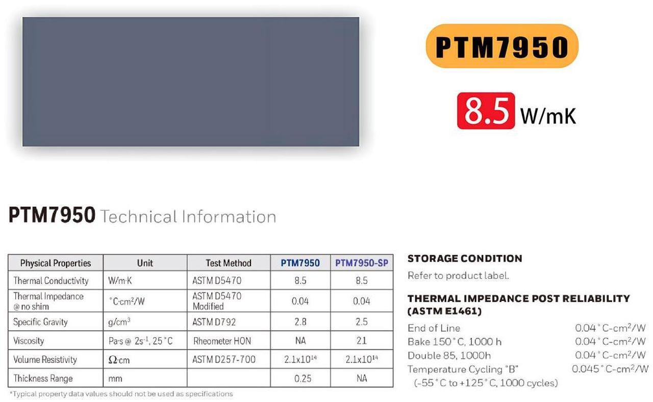 Alt view image 4 of 7 - PTM7950 80x40x0.2mm Phase Change Material Thermal Pad, 8.5W/mK High Conductivity Silicone Grease Thermal Paste for PS5 Steam Deck CPU GPU SSD M.2 Laptop