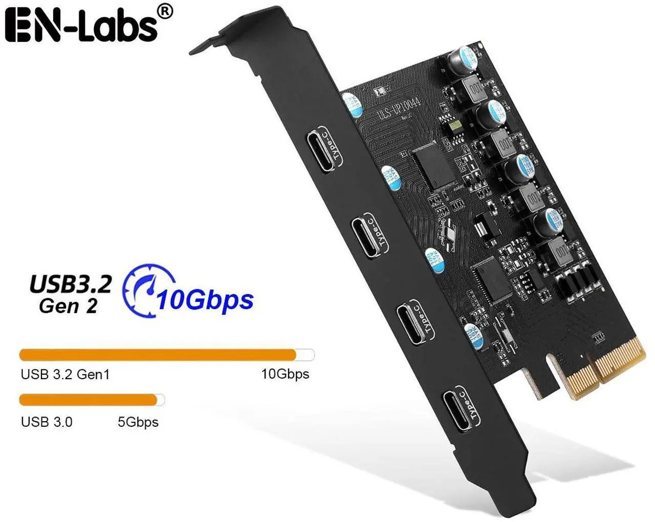 Main image of PCIe 3.0/4.0 to 10Gbps USB 3.2 Gen2 Expansion Card,4-Ports USB Type-C  to PCI Express x4 PC Internal USB Hub for Windows 10/8/7 Linux and MAC OS 10.8.2 above with Full-Profile Slot Cover