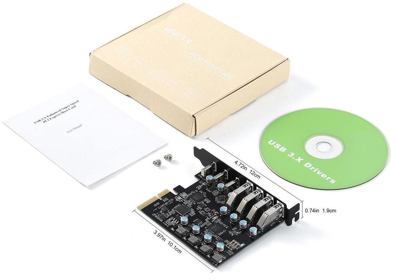 Alt view image 7 of 7 - PCIe 3.0/4.0 to 10Gbps USB 3.2 Gen2 Expansion Card,7-Ports (4 USB Type-A and 3 Type-C Ports) to PCI Express x4 PC USB Hub for Win10/8/7 Linux & MAC OS 10.8.2 above with Full-Profile Slot Cover