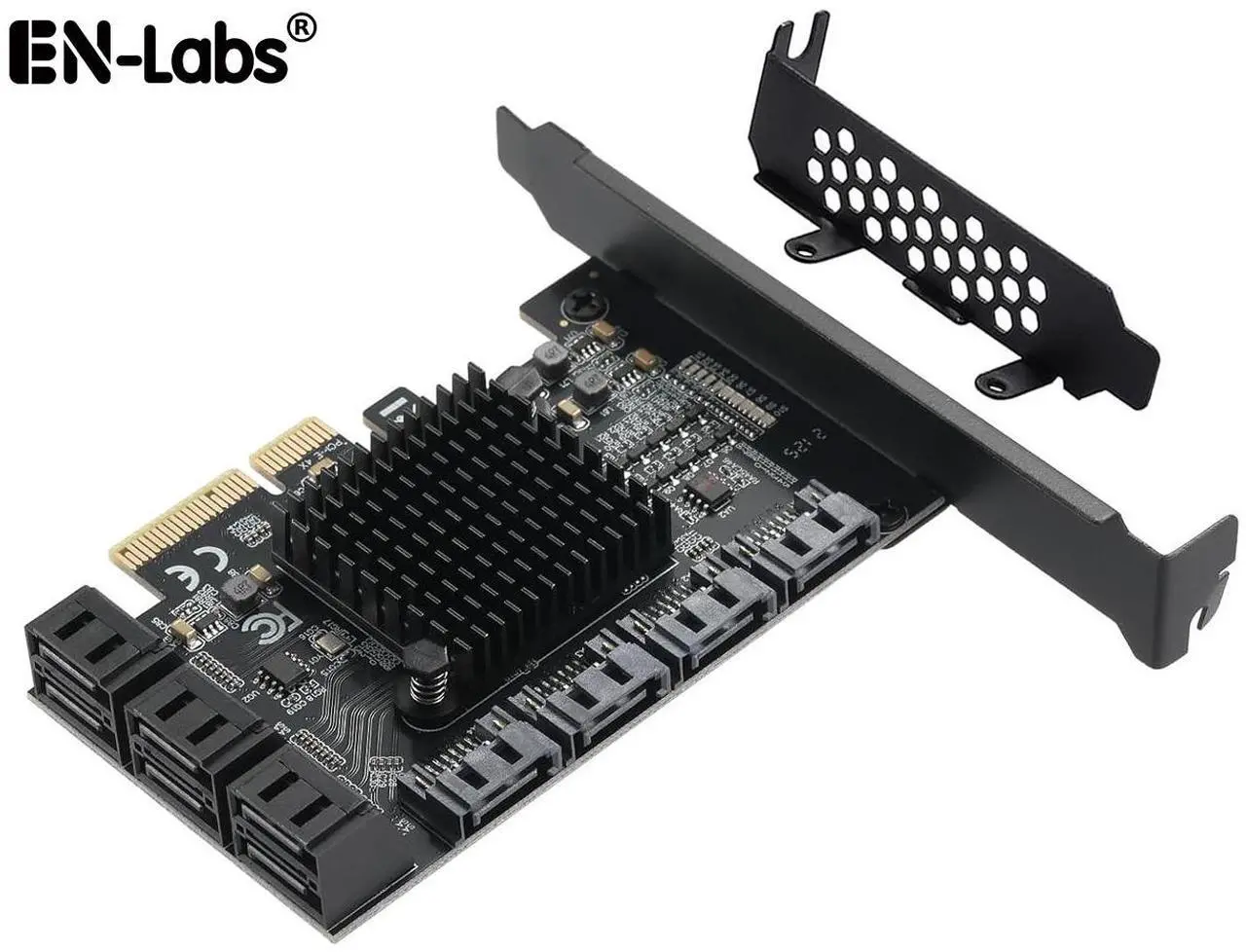 Main image of SATA PCIe Card 10 Ports, 6 Gbps SATA 3.0 to PCI-e X4 Card,PCI Express to SATA(Non-Raid) Controller Expansion Card with Full Profile & Low Profile Bracket for 10 Ports SSD and HDD