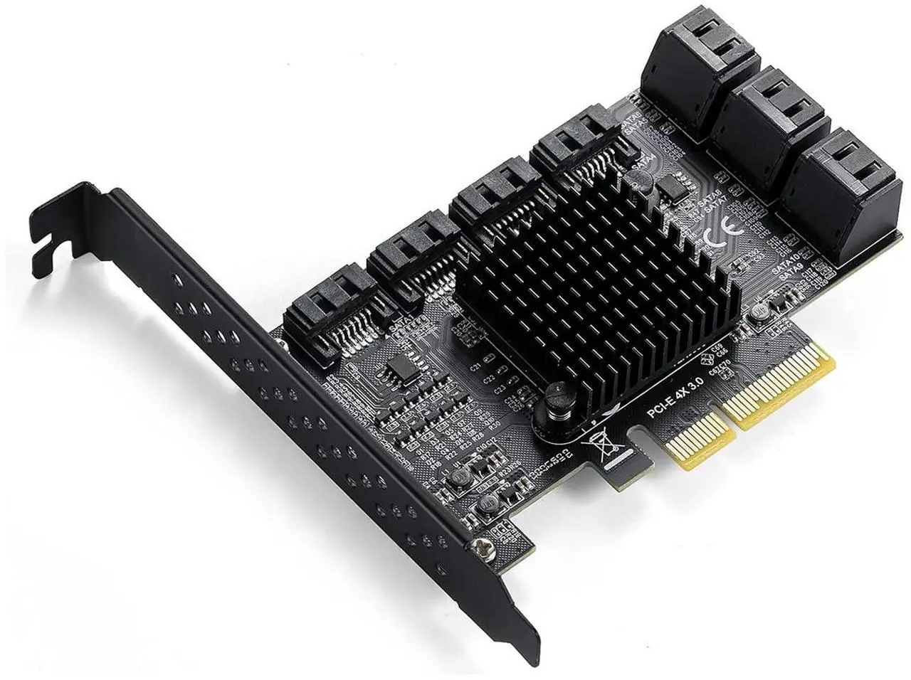 Alt view image 3 of 7 - SATA PCIe Card 10 Ports, 6 Gbps SATA 3.0 to PCI-e X4 Card,PCI Express to SATA(Non-Raid) Controller Expansion Card with Full Profile & Low Profile Bracket for 10 Ports SSD and HDD