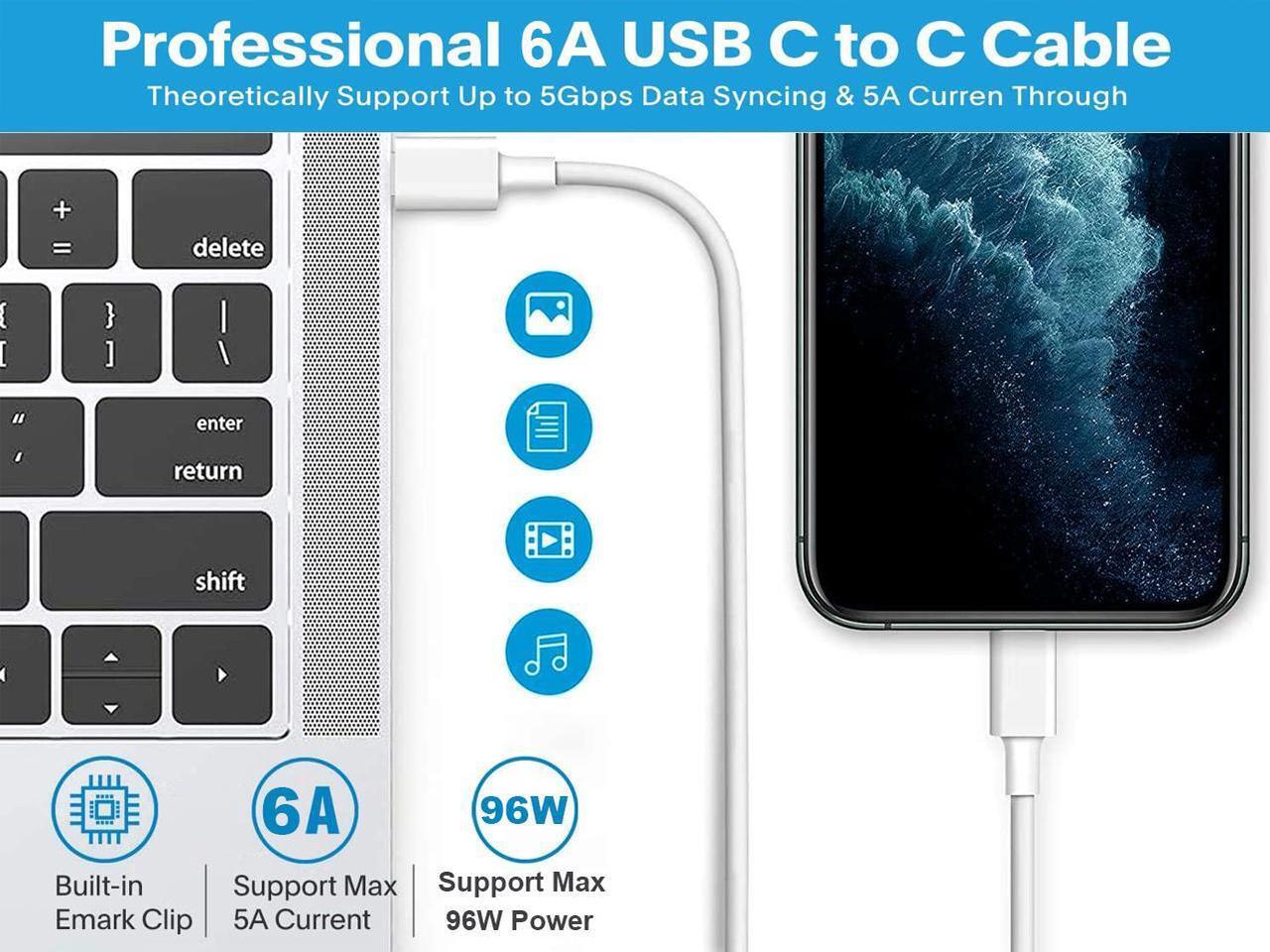 Alt view image 7 of 7 - 96W USB C Wall Charger, Universal GaN III Power Supply Adapter, Replacement Foldable Fast Charger PD3.0 for MacBook Pro/Air, HP, Lenovo, Asus, Steam Deck, and All Type C Devices (6.6ft Cable )