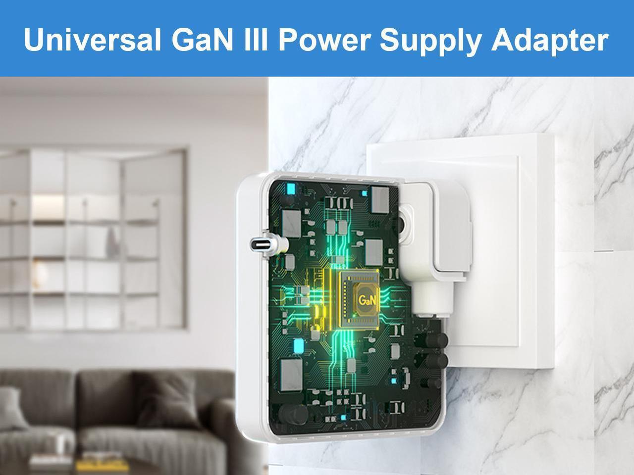 Alt view image 5 of 7 - 96W USB C Wall Charger, Universal GaN III Power Supply Adapter, Replacement Foldable Fast Charger PD3.0 for MacBook Pro/Air, HP, Lenovo, Asus, Steam Deck, and All Type C Devices (6.6ft Cable )