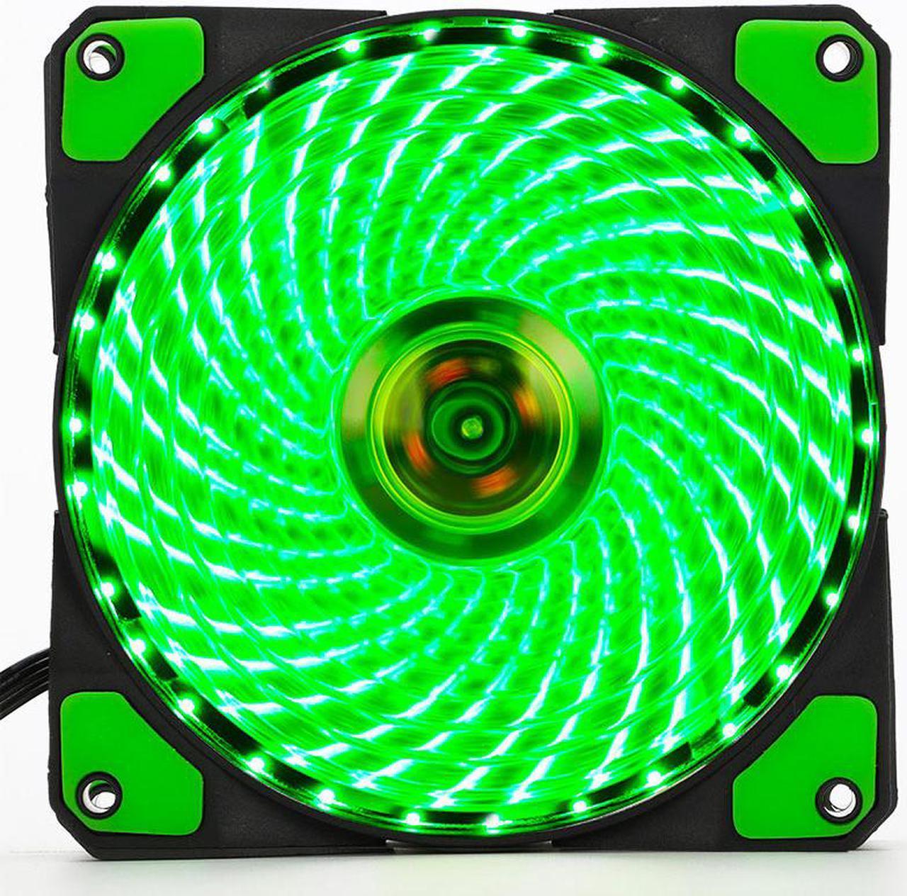 120mm PC Computer 16dB Ultra Silent 33 LEDs Case Fan Heatsink Cooler Cooling w/ Anti-Vibration Rubber,12CM Fan,12VDC 3P IDE 4pin