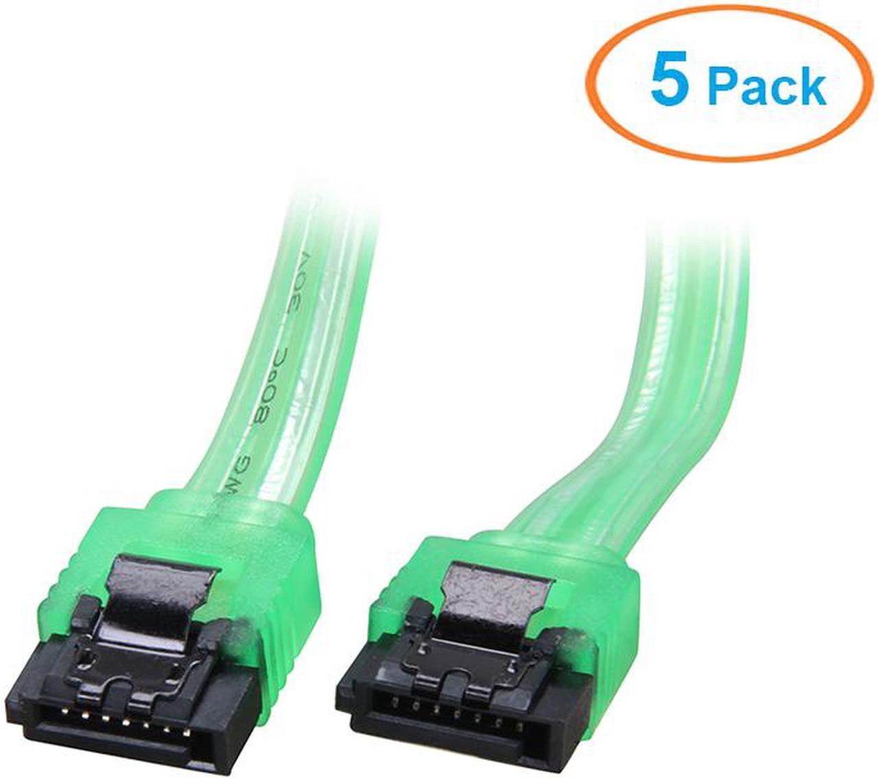 5 Pack 6inch SATA3 SATA III 6Gb/s Serial ATA DATA cable w/ latch Locking for Hard Drive Disk HDD / SSD,Straight to Straigth