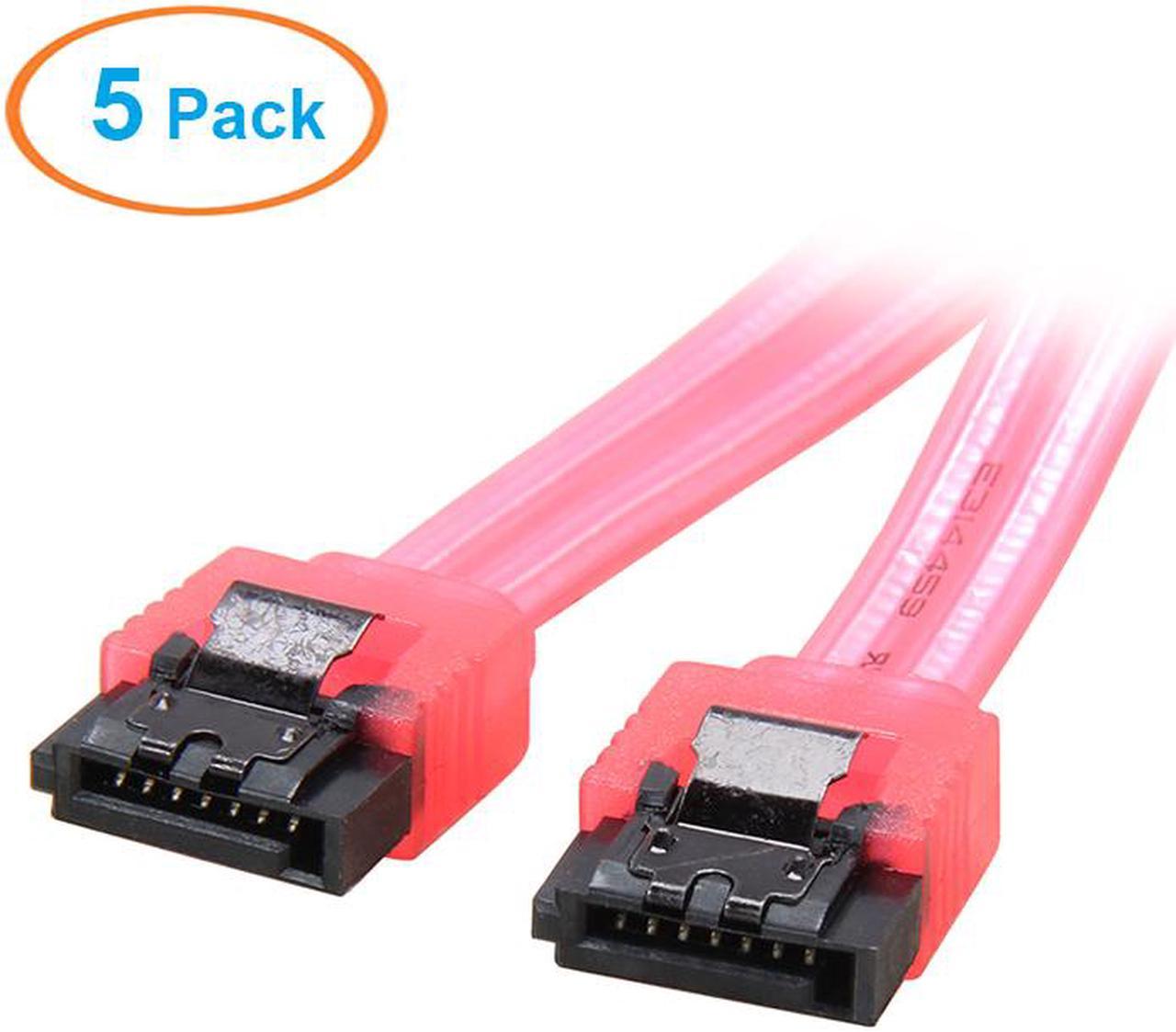 5 Pack 6inch SATA3 SATA III 6Gb/s Serial ATA DATA cable w/ latch Locking for Hard Drive Disk HDD / SSD,Straight to Straigth