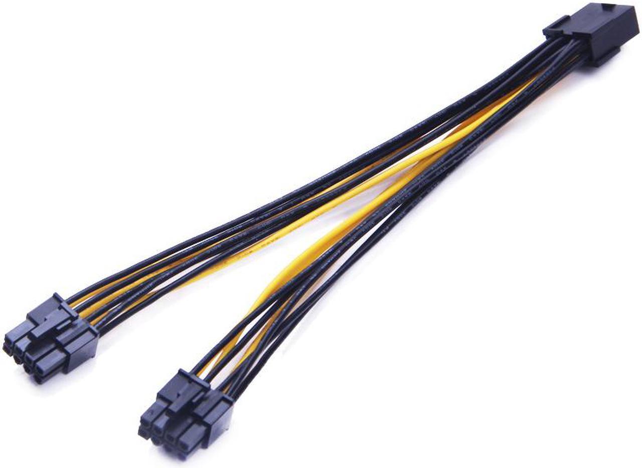 8 inch PC Power Supply PCI e Molex 8 pin to Dual PCIe 8pin 6+2pin PCI Express Power Splitter Cable for Bitcoin Litecoin RIG Miner