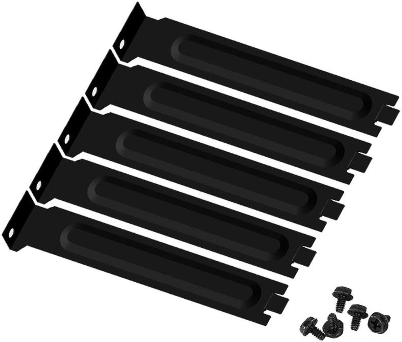 5pcs/lot Black Hard Steel PC Anti Dust Bracket Ruffled PCI Slot Cover w/Screws, Full Profile Expansion Dust Filter Blanking Plate for PCI