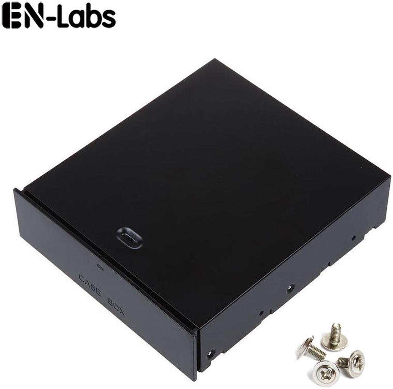 Enlabs FP525BOX 5.25" Bay Metal Case Box Organizer Drawer for Storage Devices,Memory Cards,USB Flash Drive, Accessories - Black