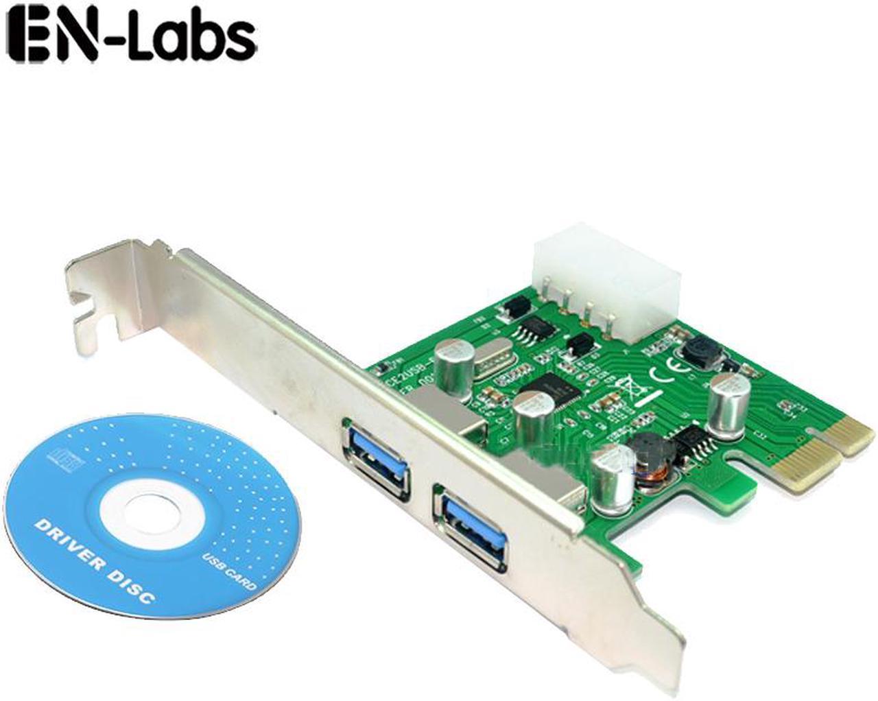 USB PCIe Card, 2 Port USB 3.0 to PCI Express Card Expansion card, PCI-E to USB 3.0 2 Port Hub Controller Adapter w/ Molex 4pin power