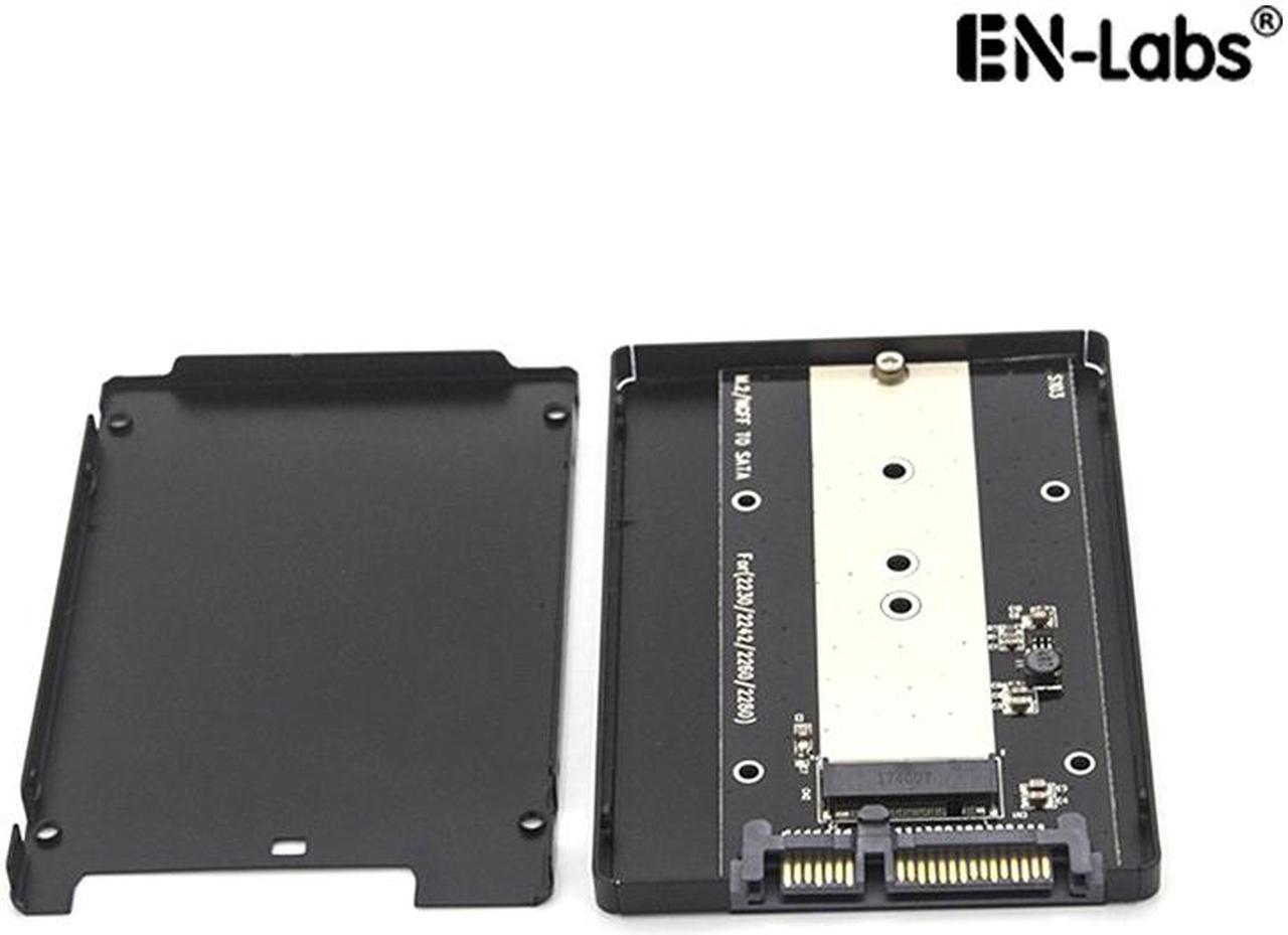 EnLabs M.2 NGFF (SATA) SSD to 2.5inch SATA Adapter Converter w/ 7mm Case Enclosure for Socket 2 B/B+M Key NGFF, 2.5" SATA III to SATA-bus 2280 2260 2242 2230 M.2 (NGFF)