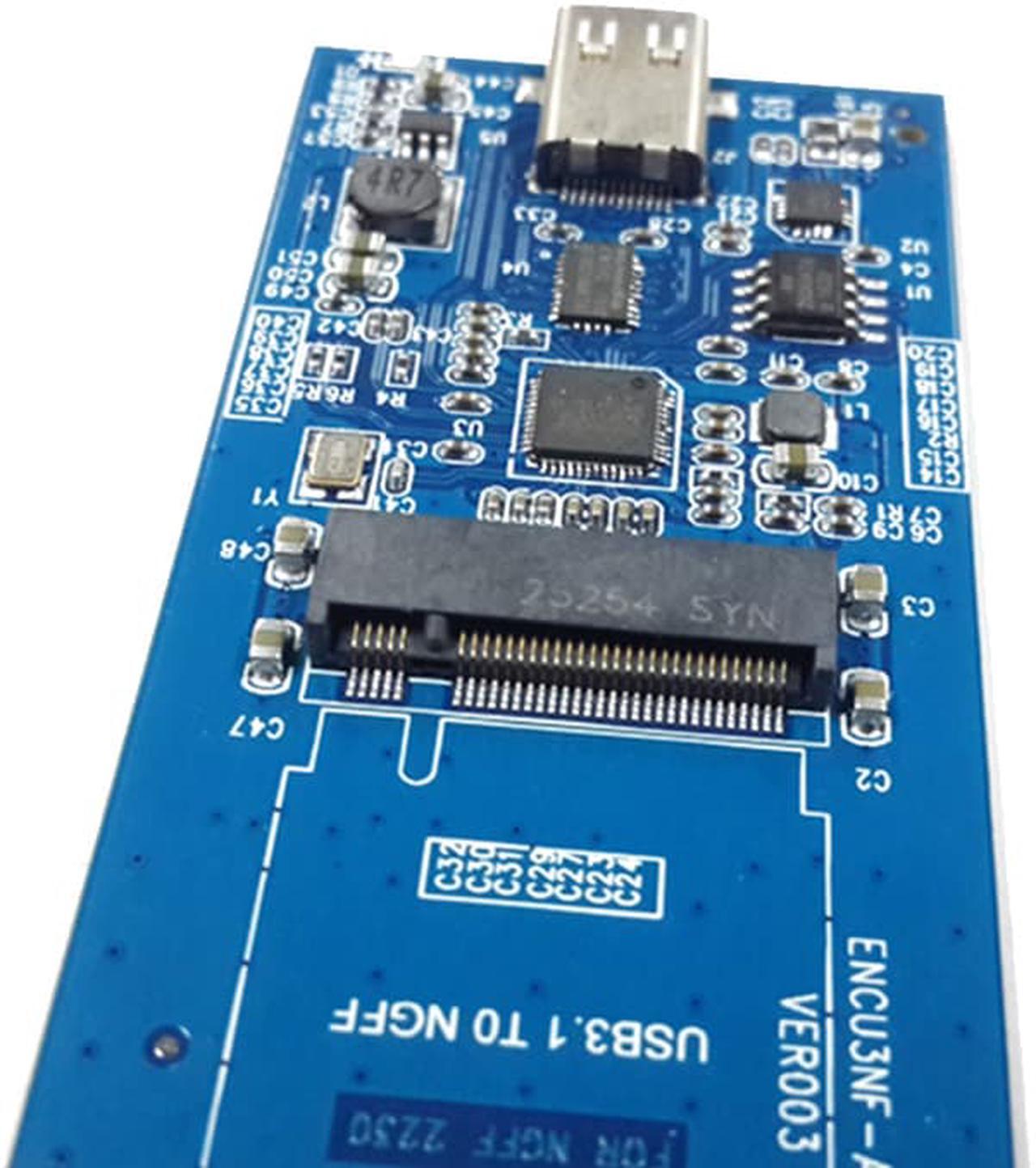 Alt view image 5 of 7 - EnLabs USB 3.1 10Gbps Type-C  to M.2 NGFF (SATA) SSD Adapter Converter Enclosure for Socket 2 B/B+M Key NGFF - SATA-Bus 2280 2260 2242 2230 M.2 (NGFF) to USB-C - Black Aluminum Housing