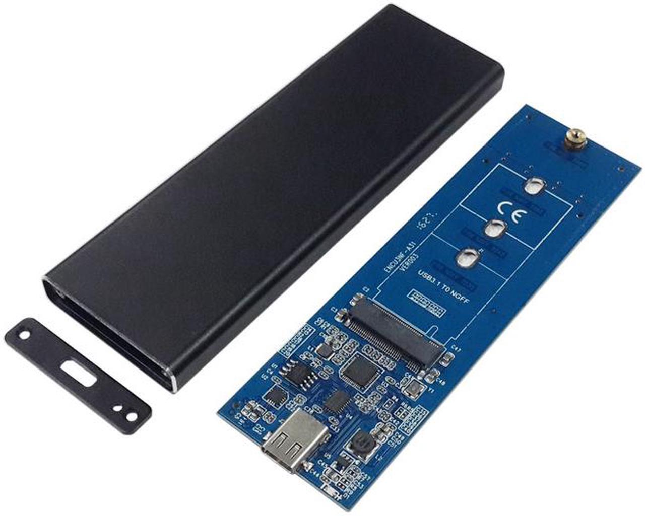 Alt view image 3 of 7 - EnLabs USB 3.1 5Gbps Type-C  to M.2 NGFF (SATA) SSD Adapter Converter Enclosure for Socket 2 B/B+M Key NGFF - SATA-Bus 2280 2260 2242 2230 M.2 (NGFF) to USB-C - Black Aluminum Housing
