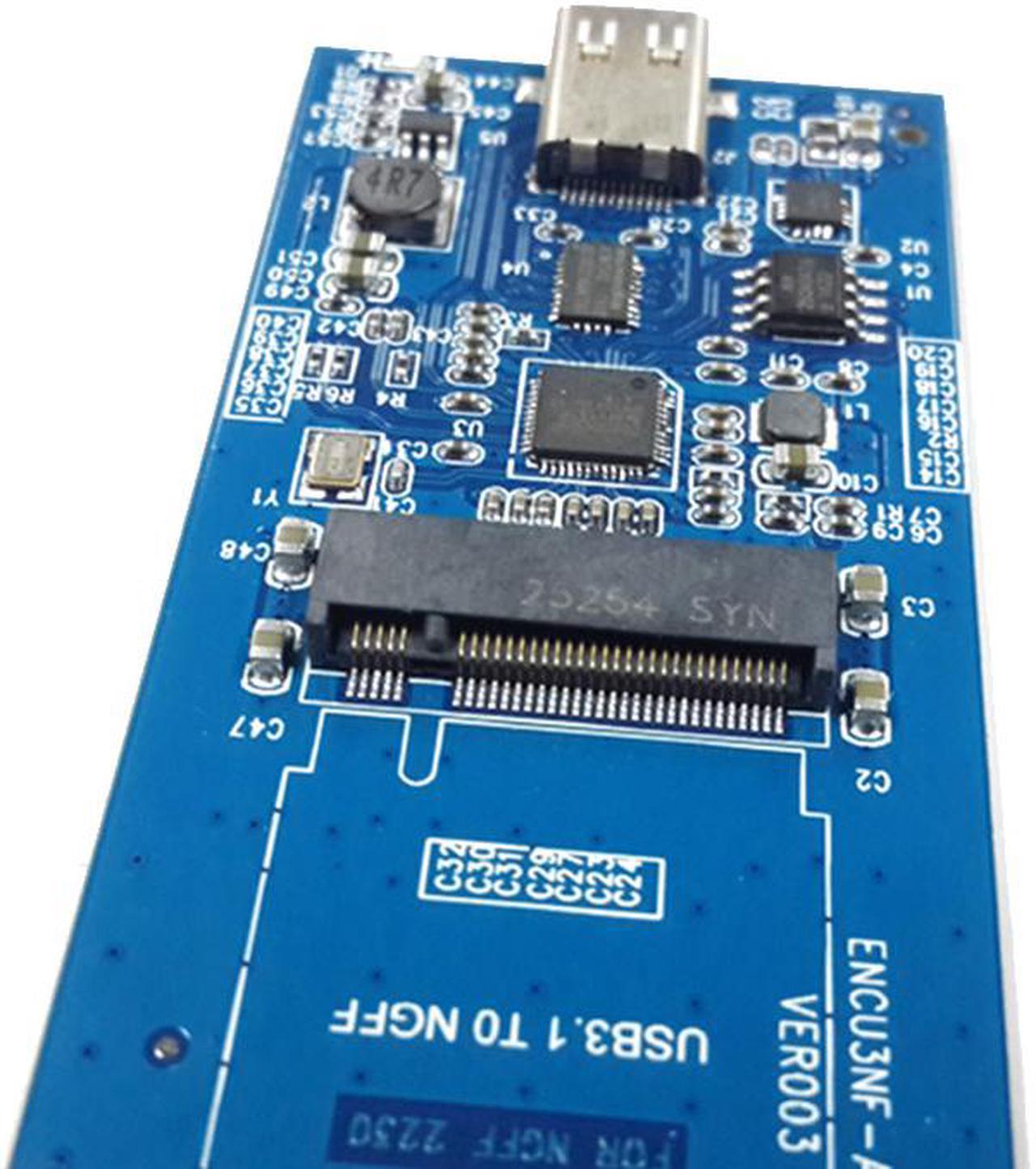 Alt view image 6 of 7 - EnLabs USB 3.1 5Gbps Type-C  to M.2 NGFF (SATA) SSD Adapter Converter Enclosure for Socket 2 B/B+M Key NGFF - SATA-Bus 2280 2260 2242 2230 M.2 (NGFF) to USB-C - Black Aluminum Housing