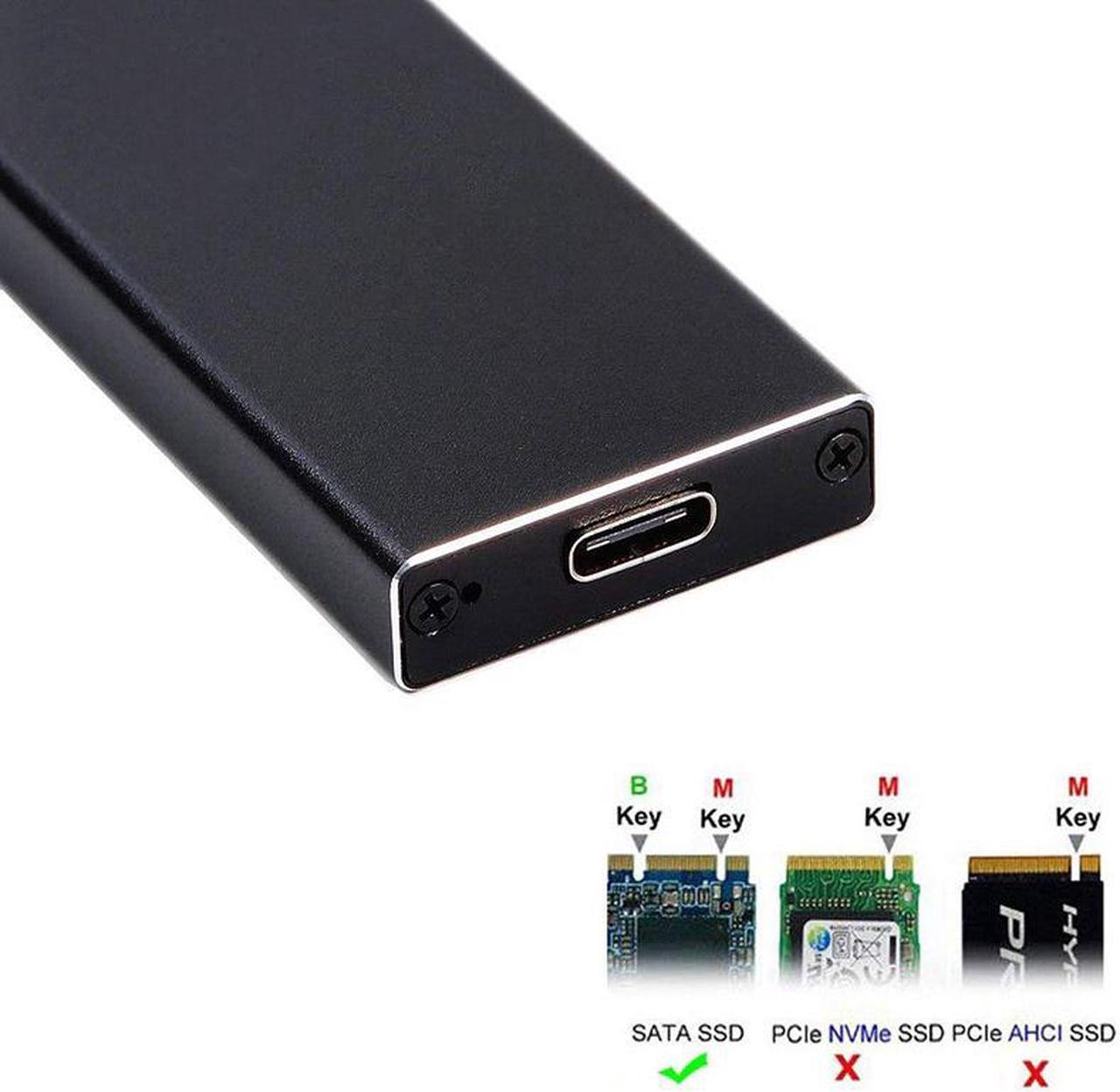 Alt view image 4 of 7 - EnLabs USB 3.1 5Gbps Type-C  to M.2 NGFF (SATA) SSD Adapter Converter Enclosure for Socket 2 B/B+M Key NGFF - SATA-Bus 2280 2260 2242 2230 M.2 (NGFF) to USB-C - Black Aluminum Housing