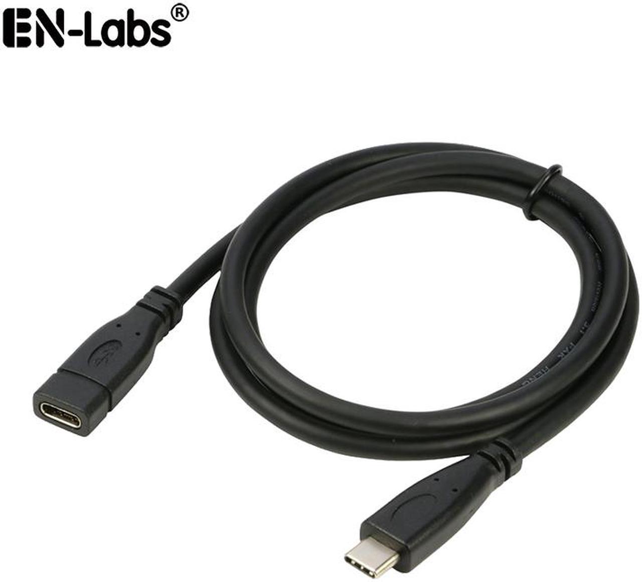 EnLabs USB10GCMF1M USB Type C Extension Cable - USB-C USB 3.1 Gen 2(10Gbps) Male to Female Extending Port Saver Adapter Cable Cord - 3.3FT- Black