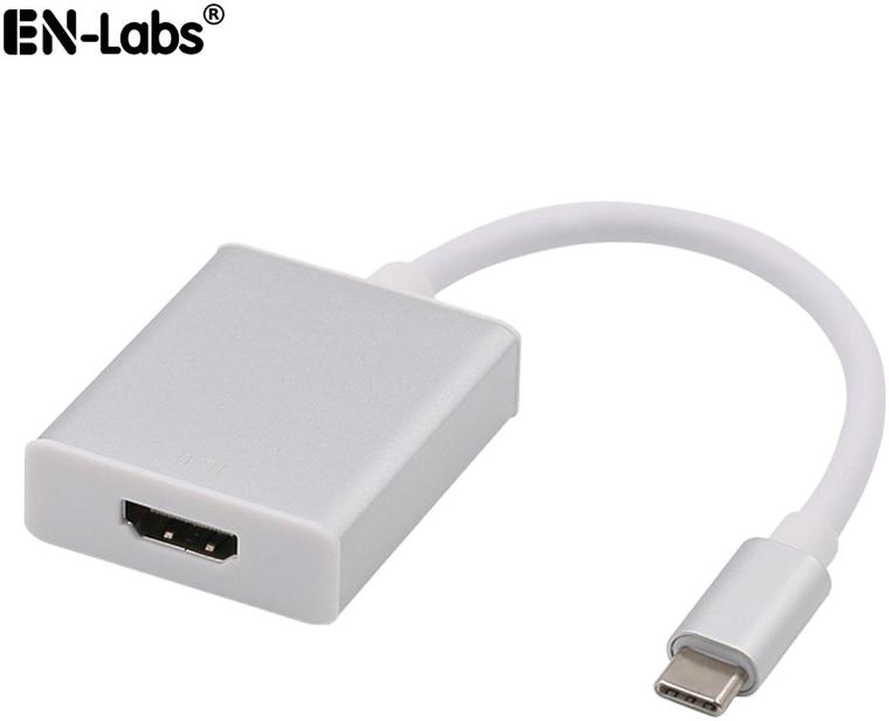 EnLabs UC2HD4KSL USB C TO HDMI Adapter - USB 3.1 Type C (USB-C) to HDMI 4K2K@30Hz Adapter (Thunderbolt 3), DP Alt Mode Converter  w/ Aluminium Case for 2017 MacBook Pro/Samsung Galaxy S8 - Silver