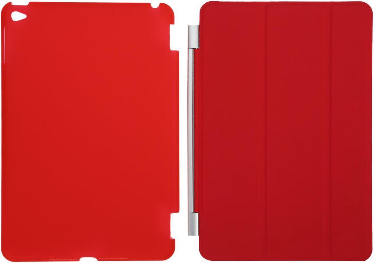 Case for iPad Mini 4 7.9"Ultra Slim Smart Cover Case 3 Folding Stand Auto Sleep/Wake w/ Matte Back Cover for Apple iPad 4 -Red