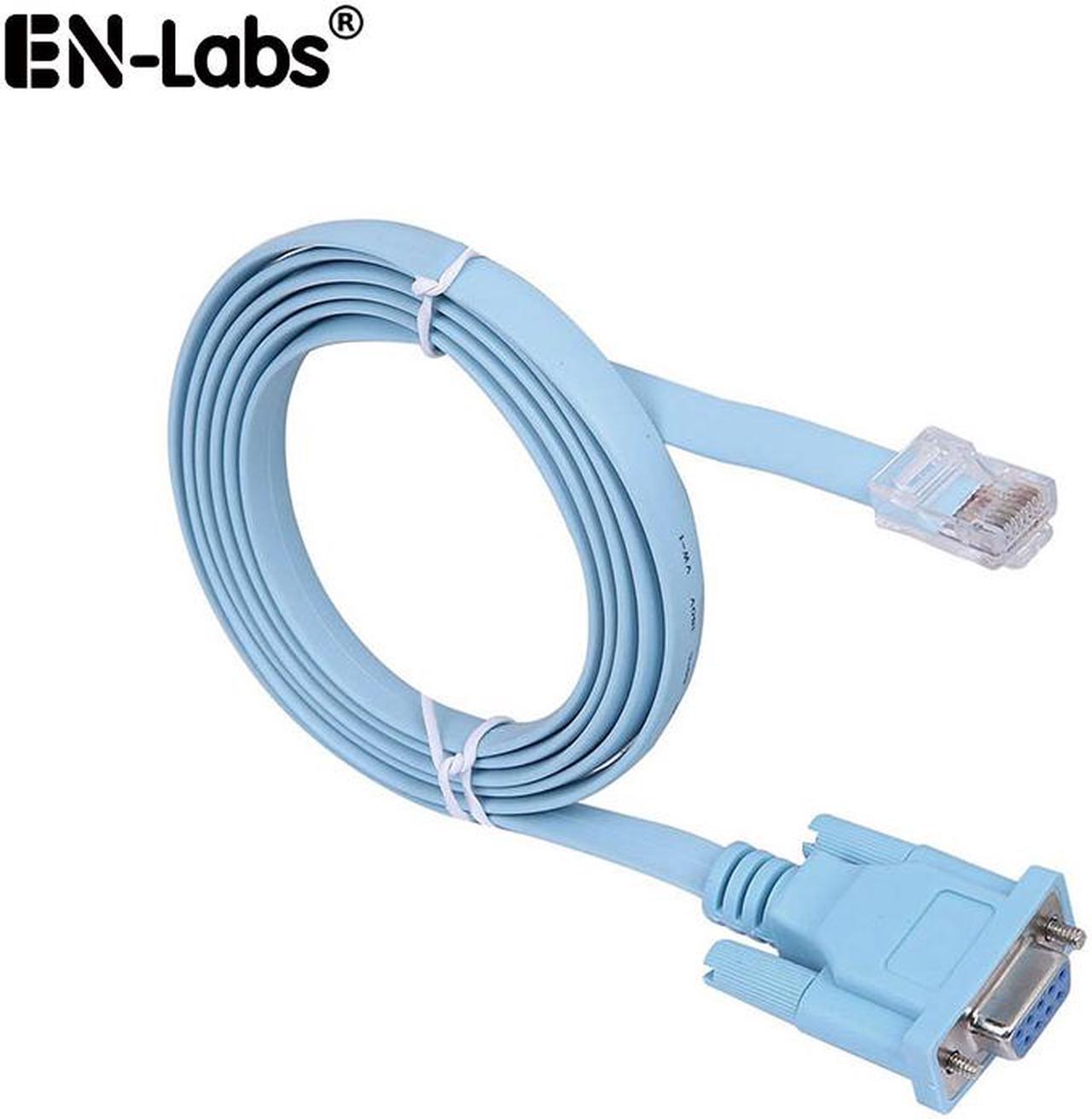 EnLabs RJ45DB9COM6FT 9-Pin DB9 Serial RS232 Port to RJ45 Rollover Console Cable for routers, including the 600, 800, 1600, and 1700 series - 6FT